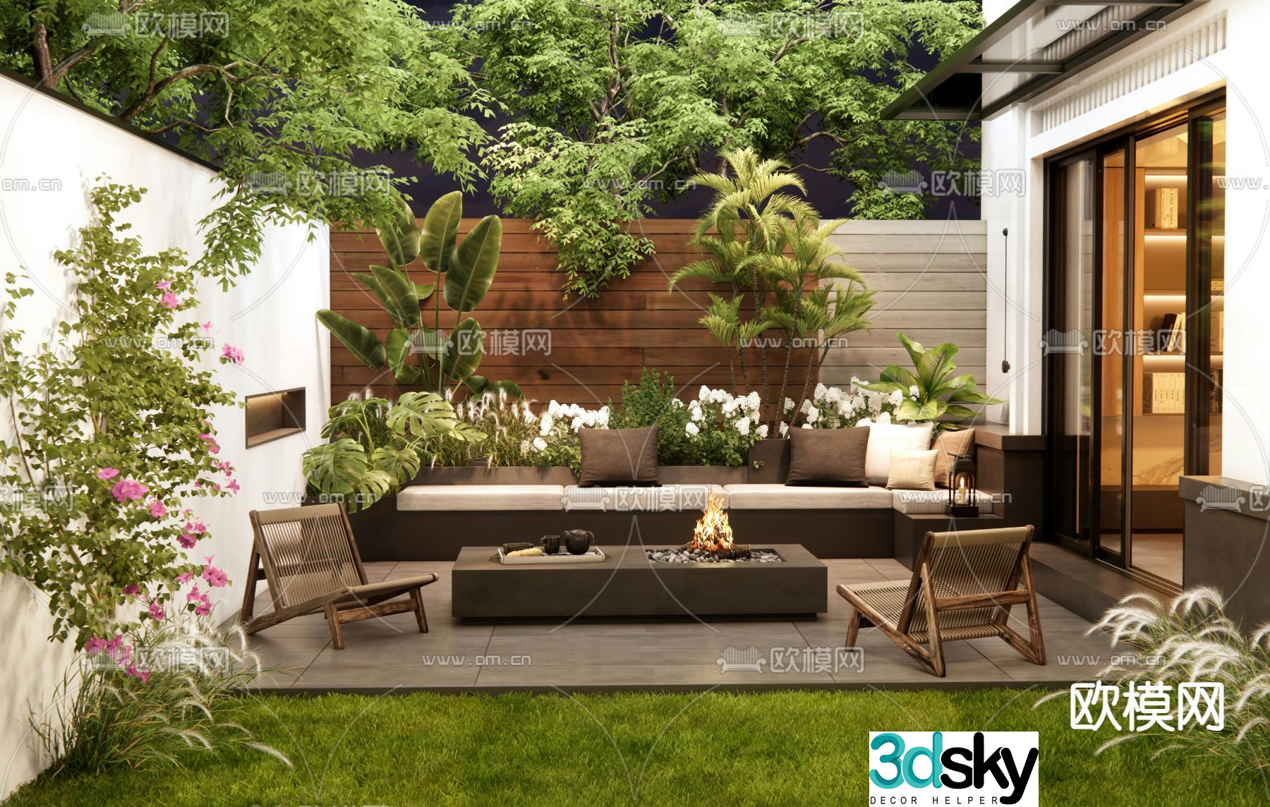 Courtyard garden 3d model