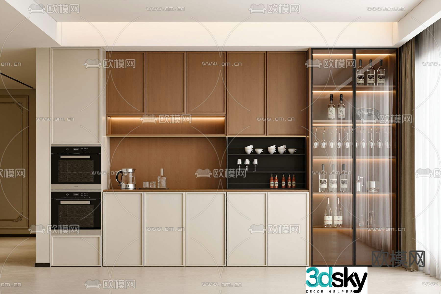 Medieval style wine cabinet 3D model