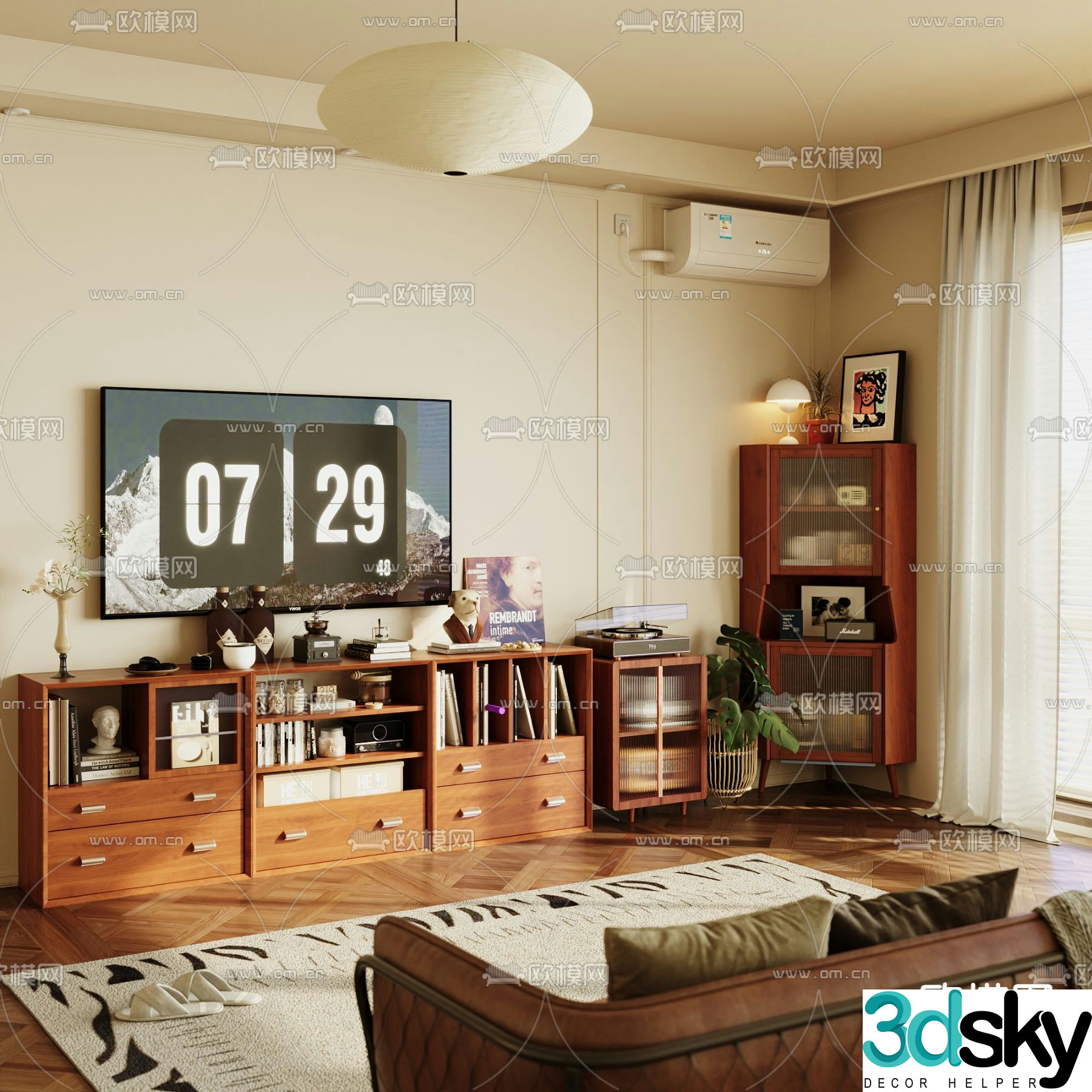 Medieval style TV cabinet 3D model
