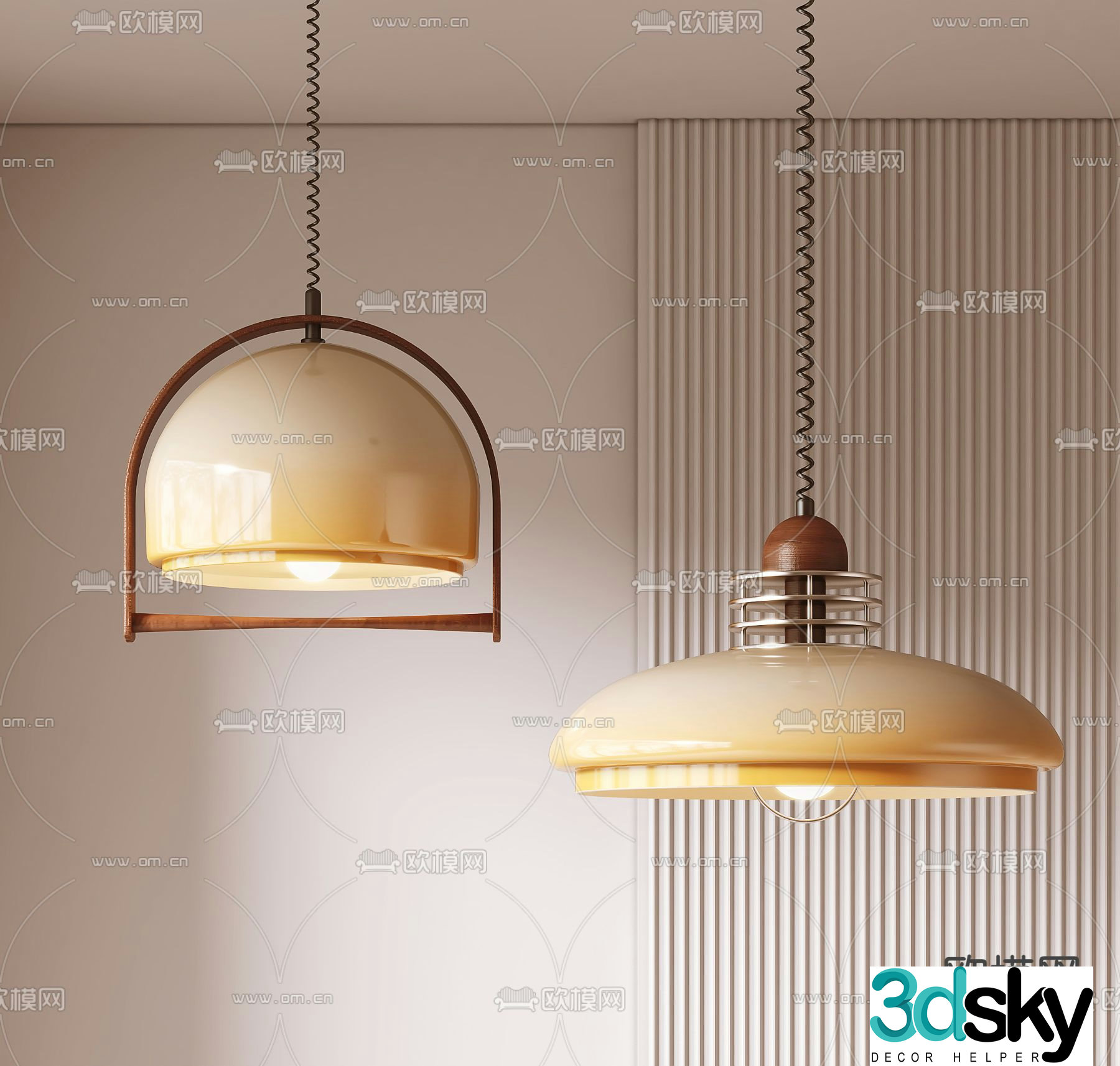 American retro chandelier 3d model