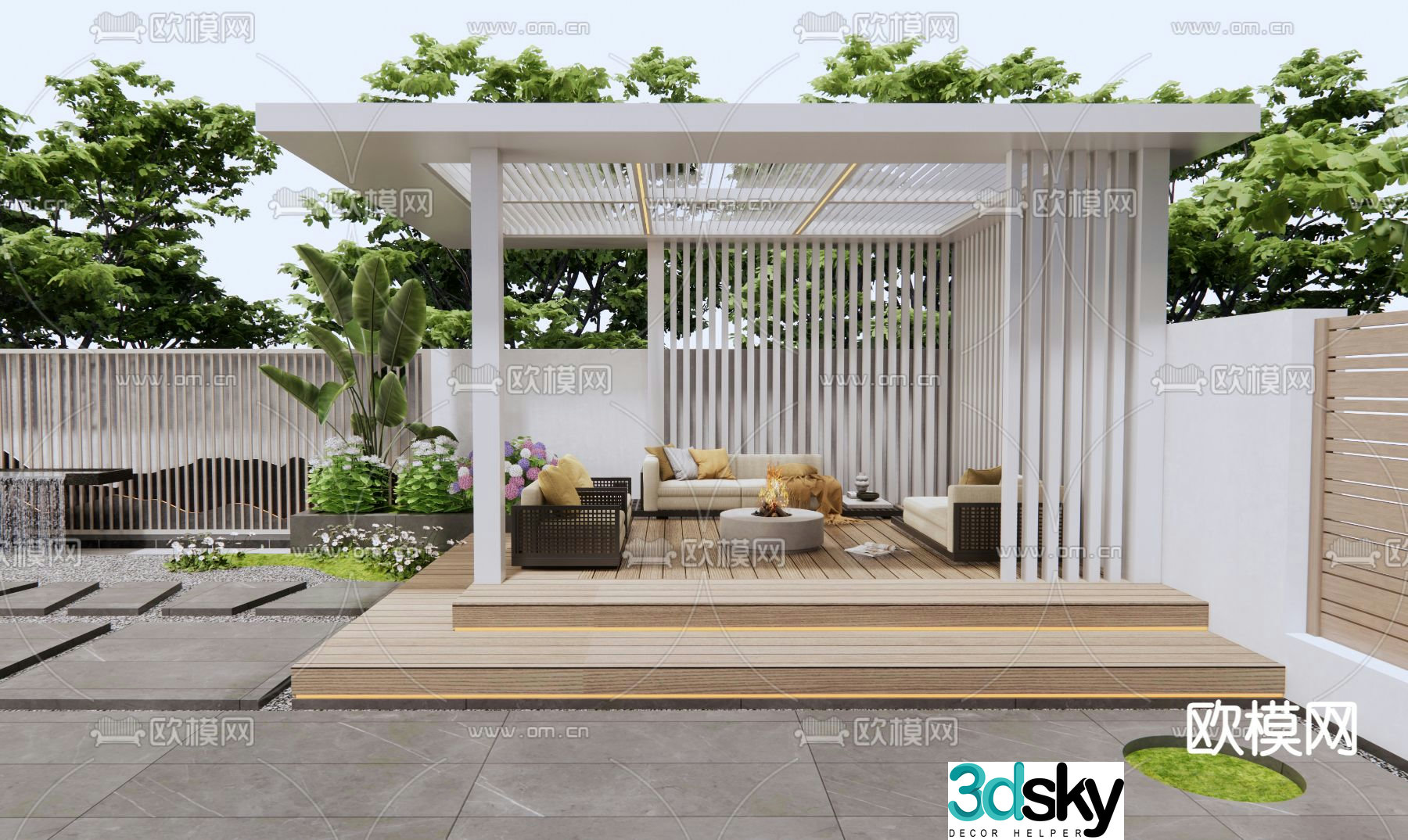 Leisure gallery gallery pavilion pavilion 3d model