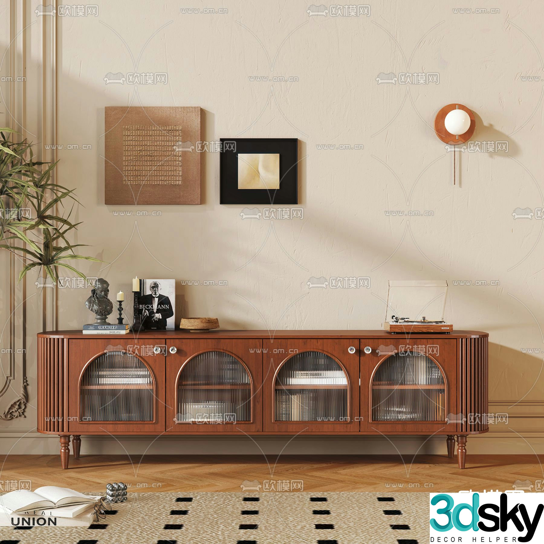 Middle-aged TV cabinet 3D model