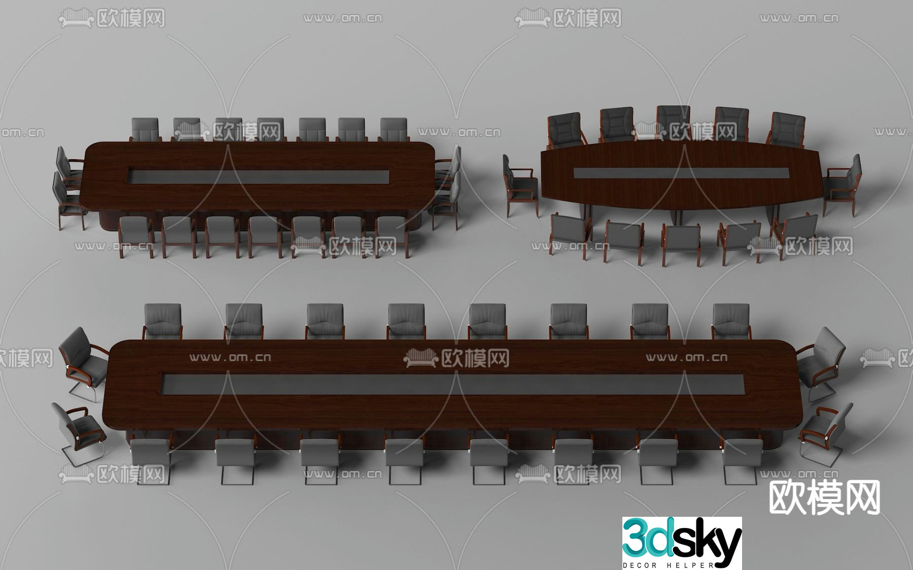 Conference tables and chairs conference table 3d model