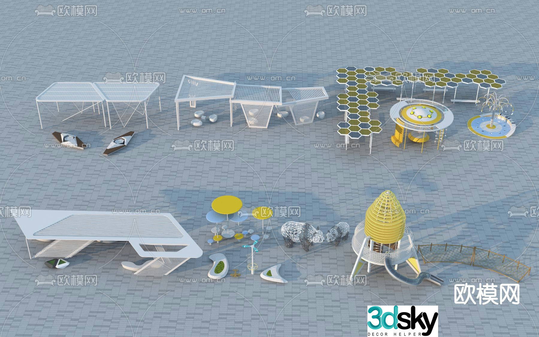 Park landscape sketch gallery frame 3D model