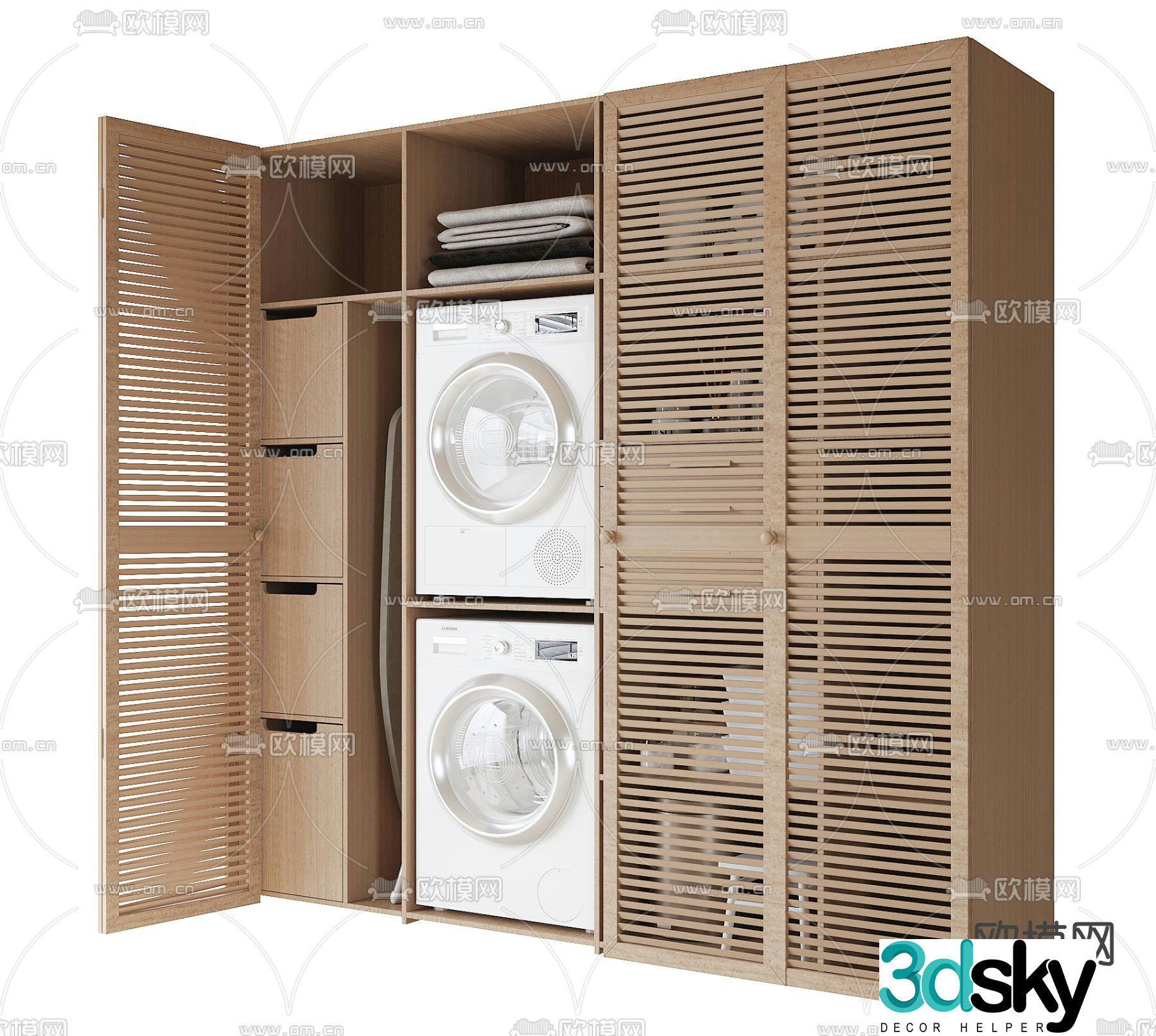 Washing cabinet Housekeeping cabinet 3D model
