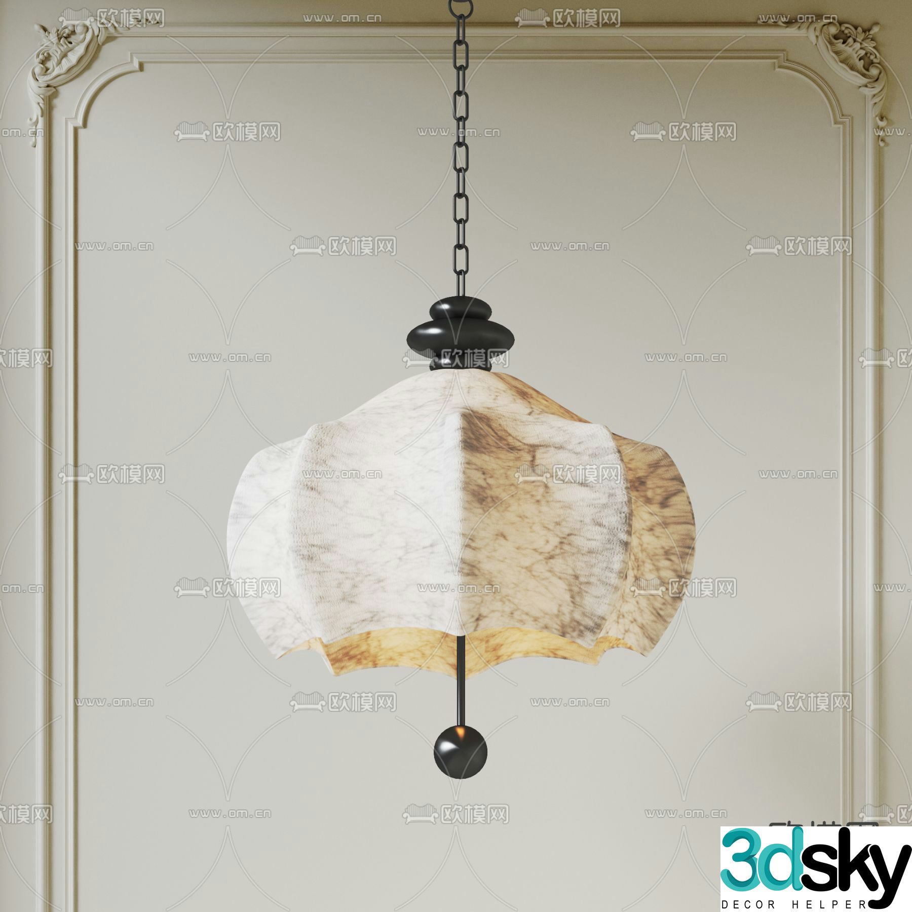 Middle style chandeliers restaurant chandeliers 3D model