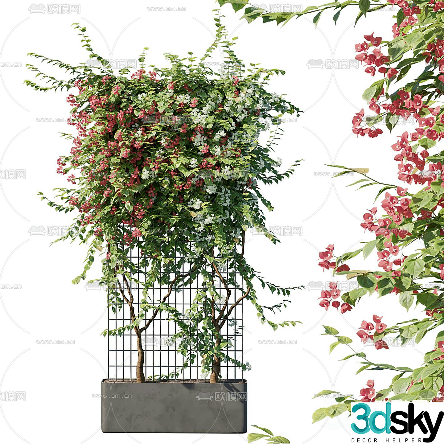 Landscape tree courtyard tree flower tree arbor 3d model