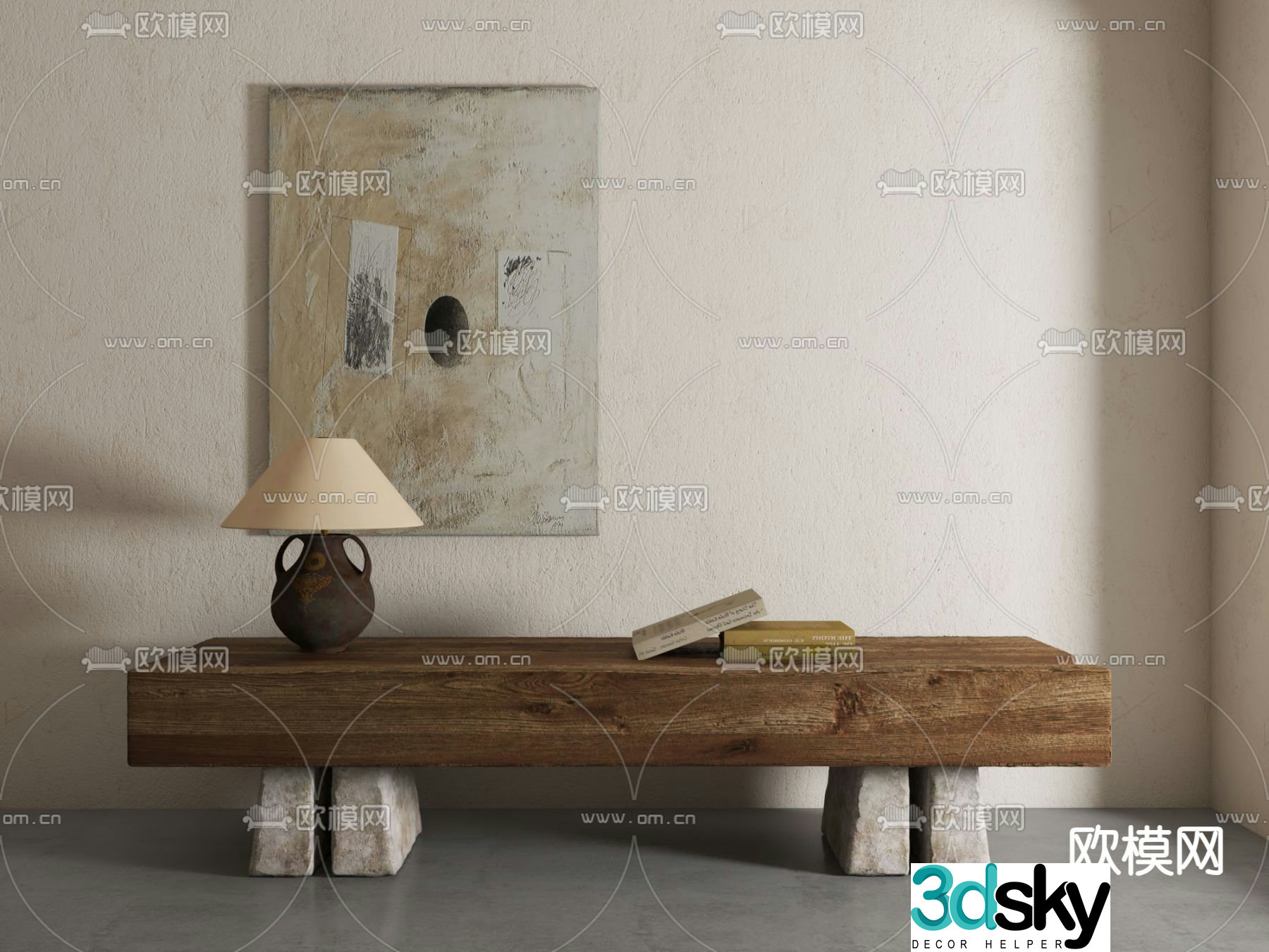 Wabi-sabi bench 3d model