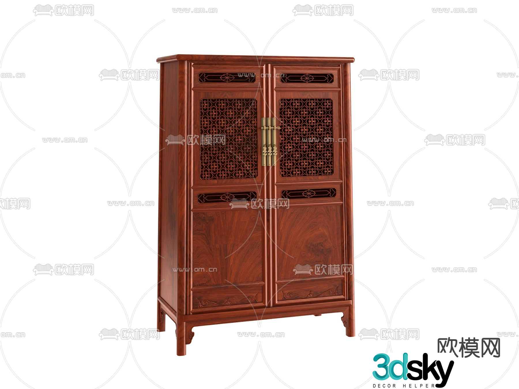 Chinese corner cabinet decorative cabinet 3d model