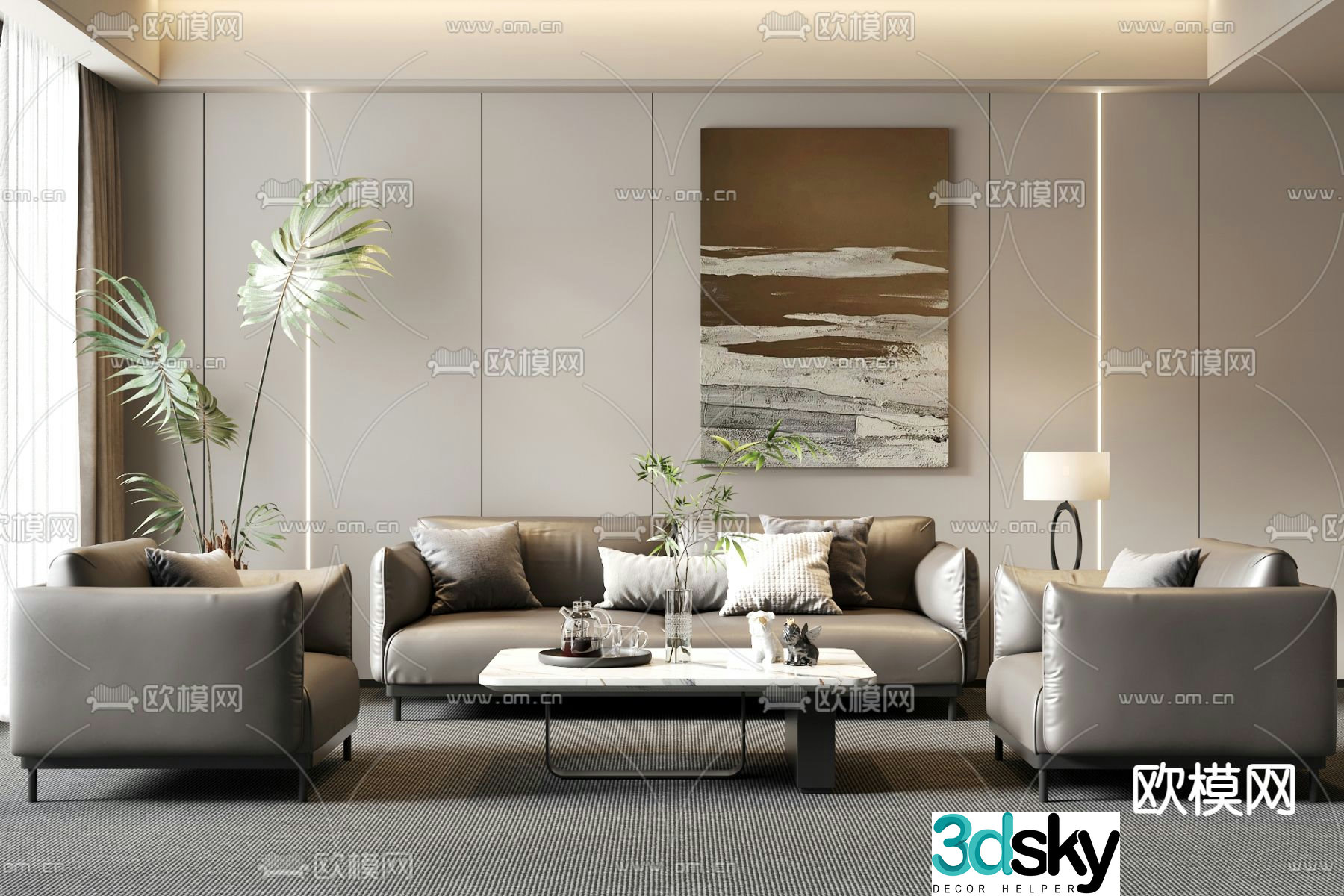 Office sofa modular sofa 3d model