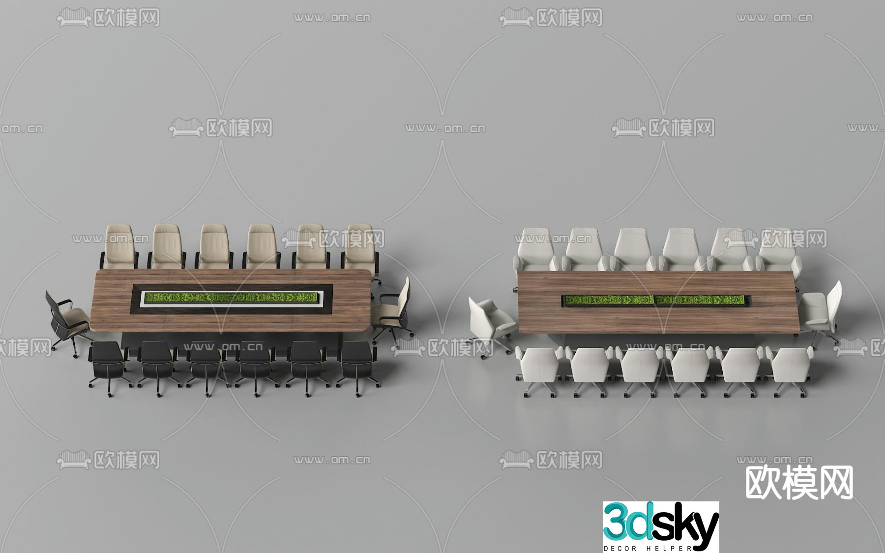 Conference tables and chairs conference table 3d model
