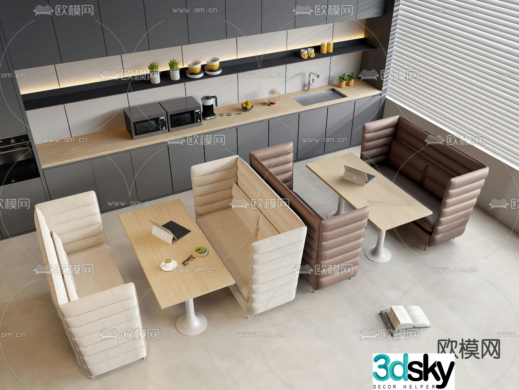 Card seat sofa negotiation sofa card seat 3d model