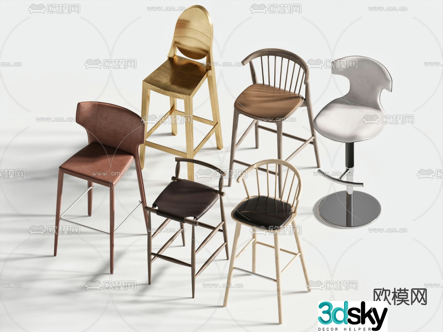 Modern bar stool bar stool 3d model