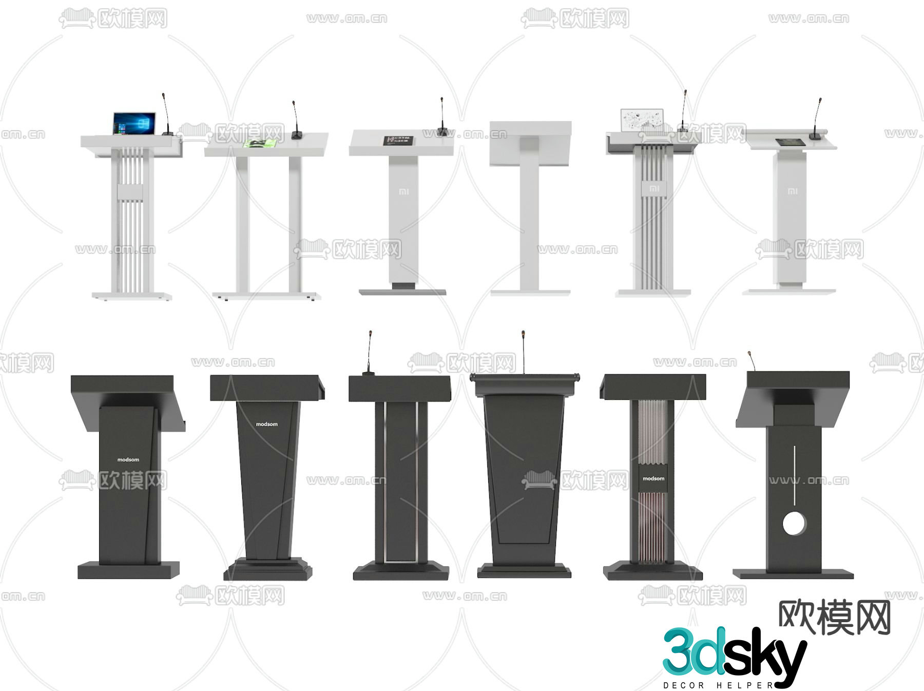 modern podium podium podium 3d model
