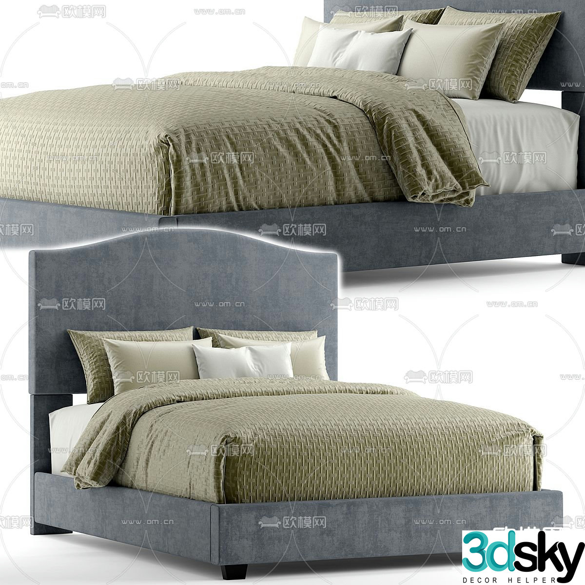 Bellingham double bed 3d model