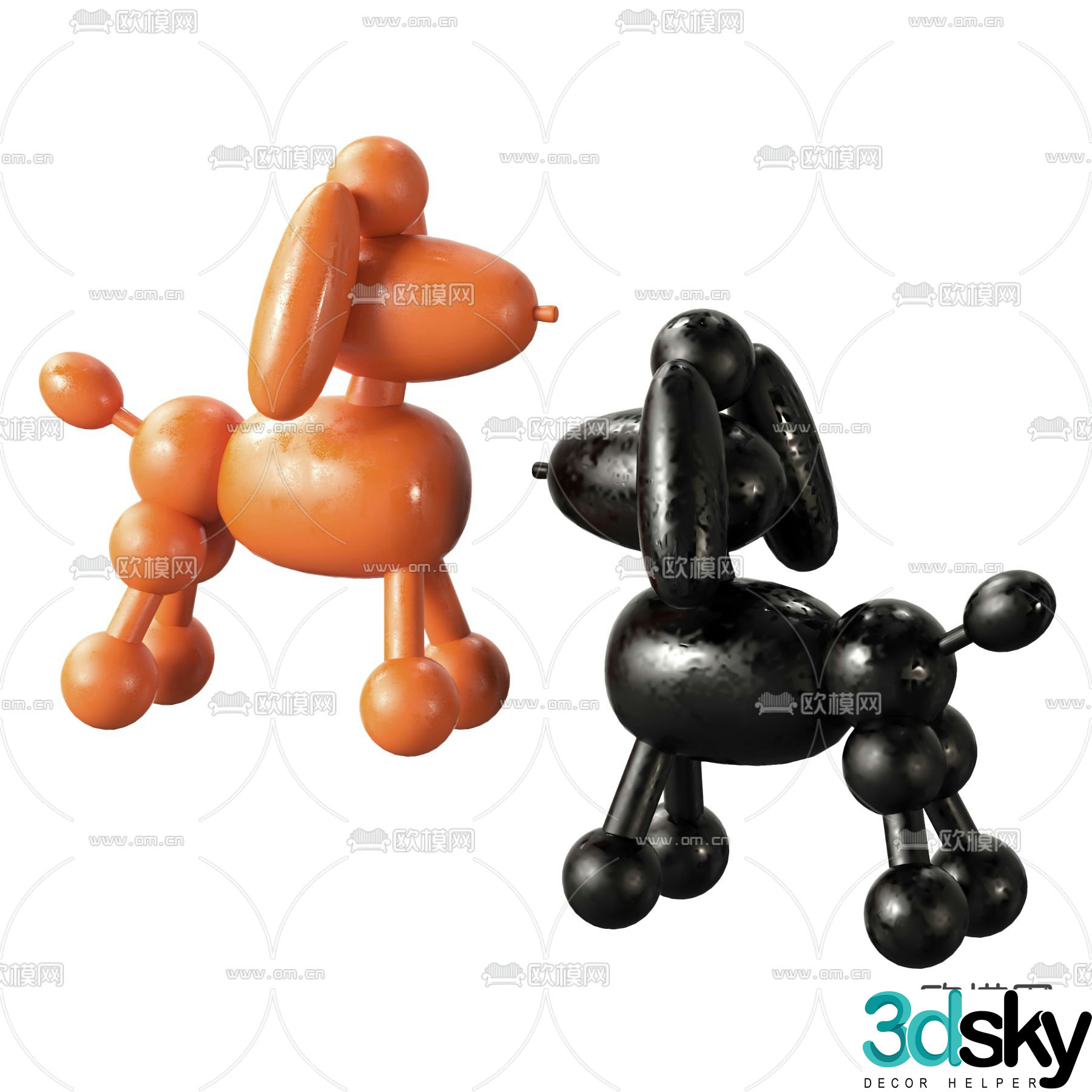 Children’s chair balloon puppy 3d model