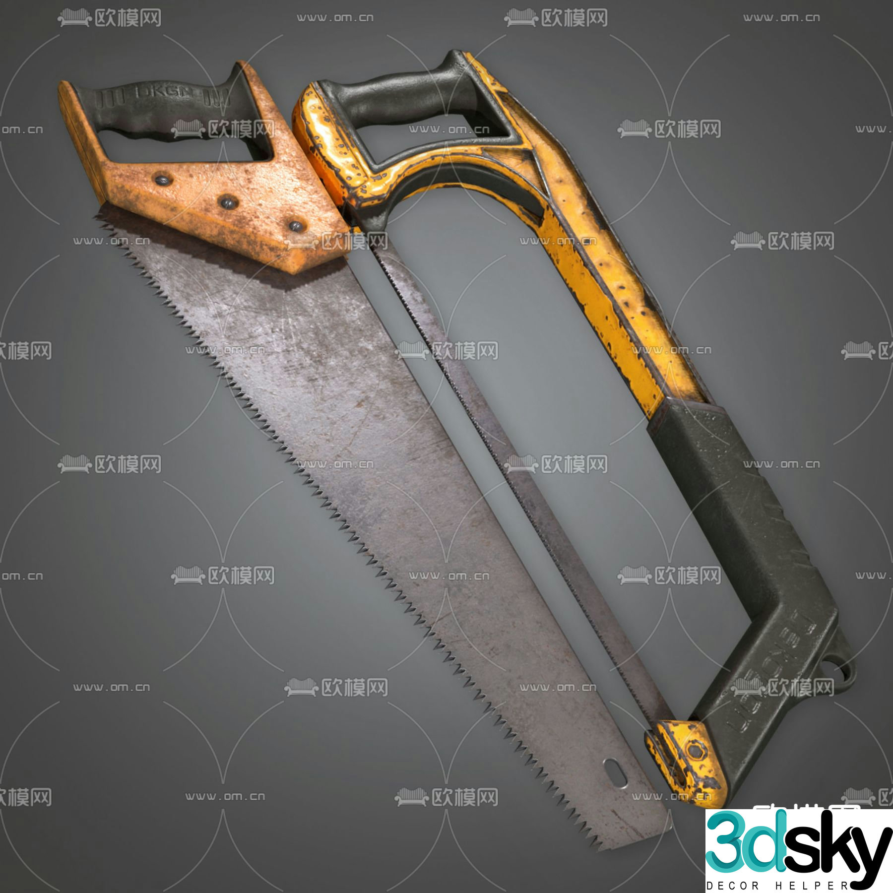 Industrial style hacksaw 3d model