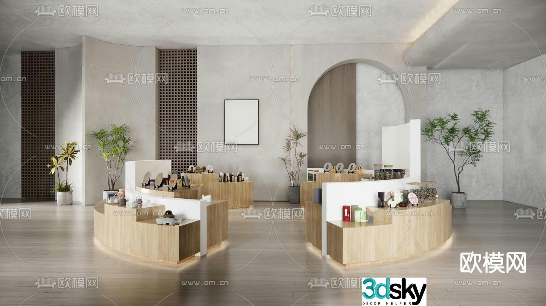 Cultural and creative exhibition stand island stand 3D model