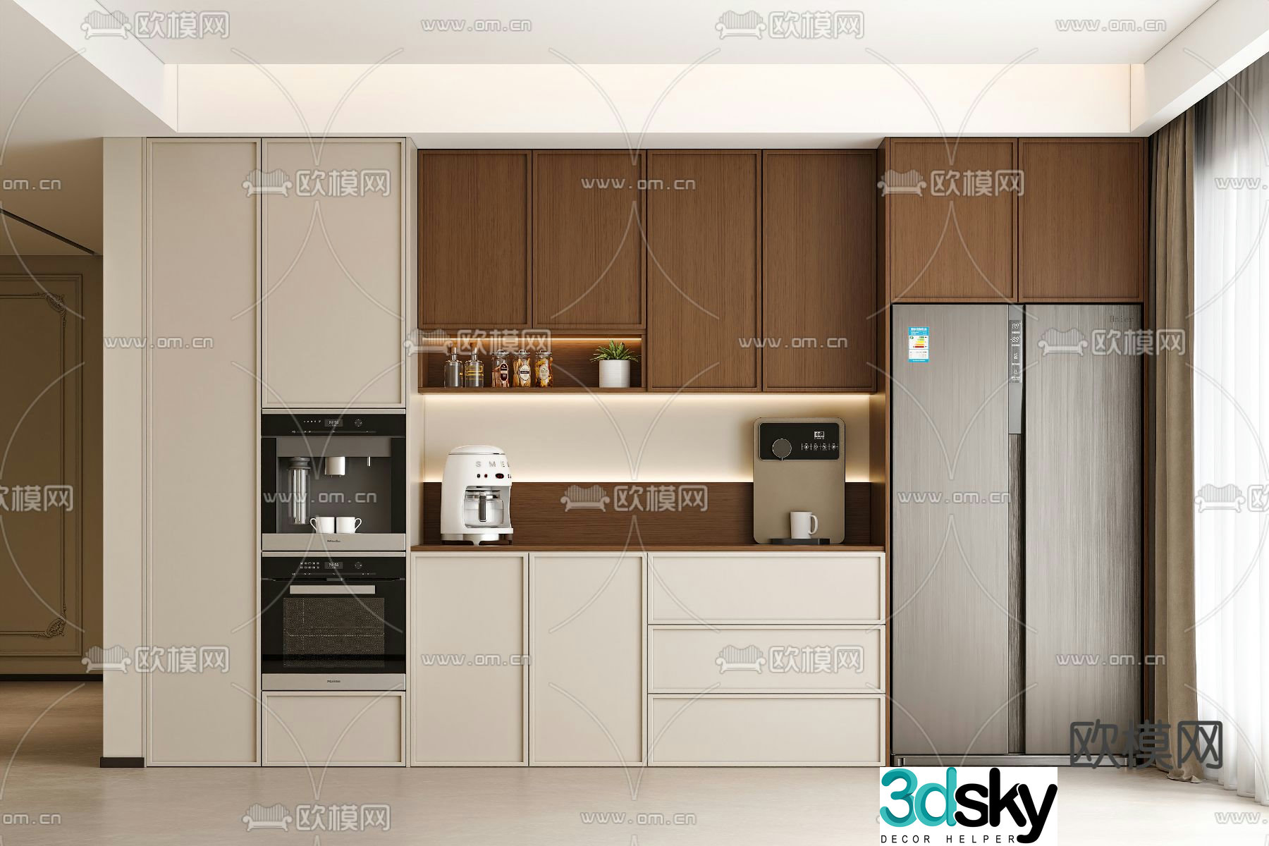 Medieval style sideboard 3d model