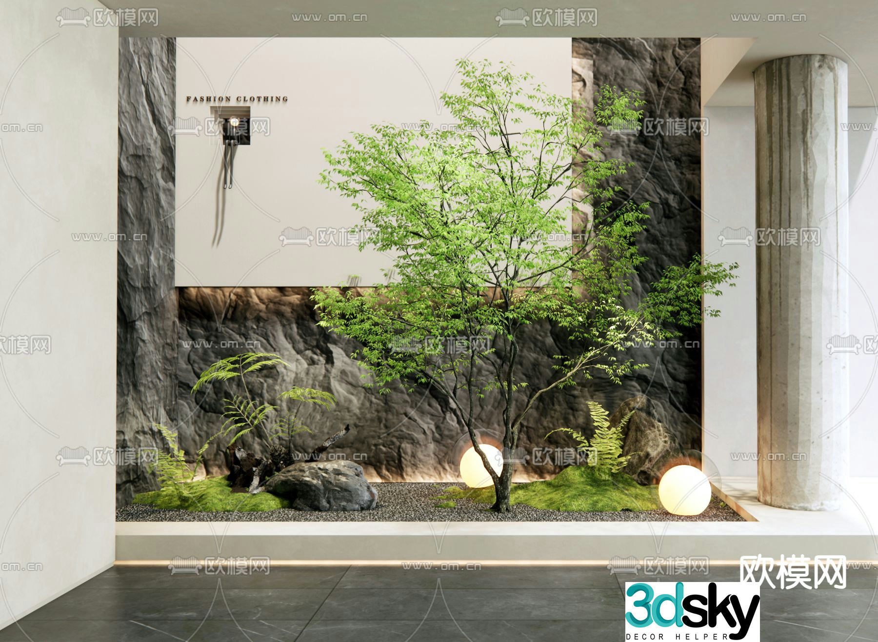 Indoor landscaping plant pile 3d model