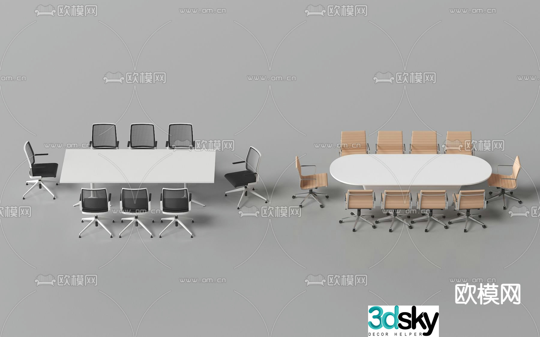 Conference tables and chairs conference table 3d model