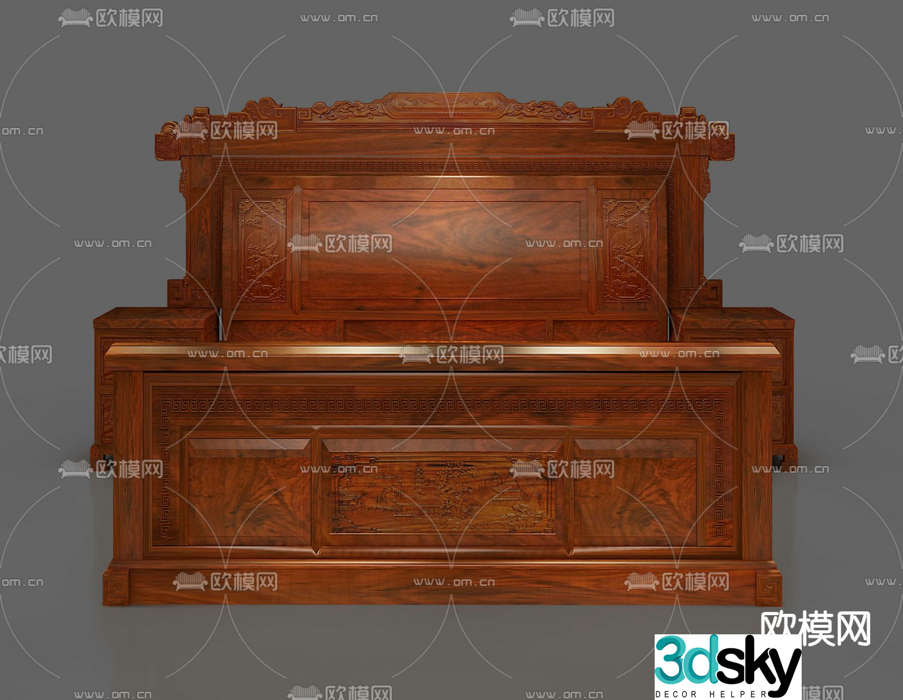 Chinese style sofa Arhat bed 3d model