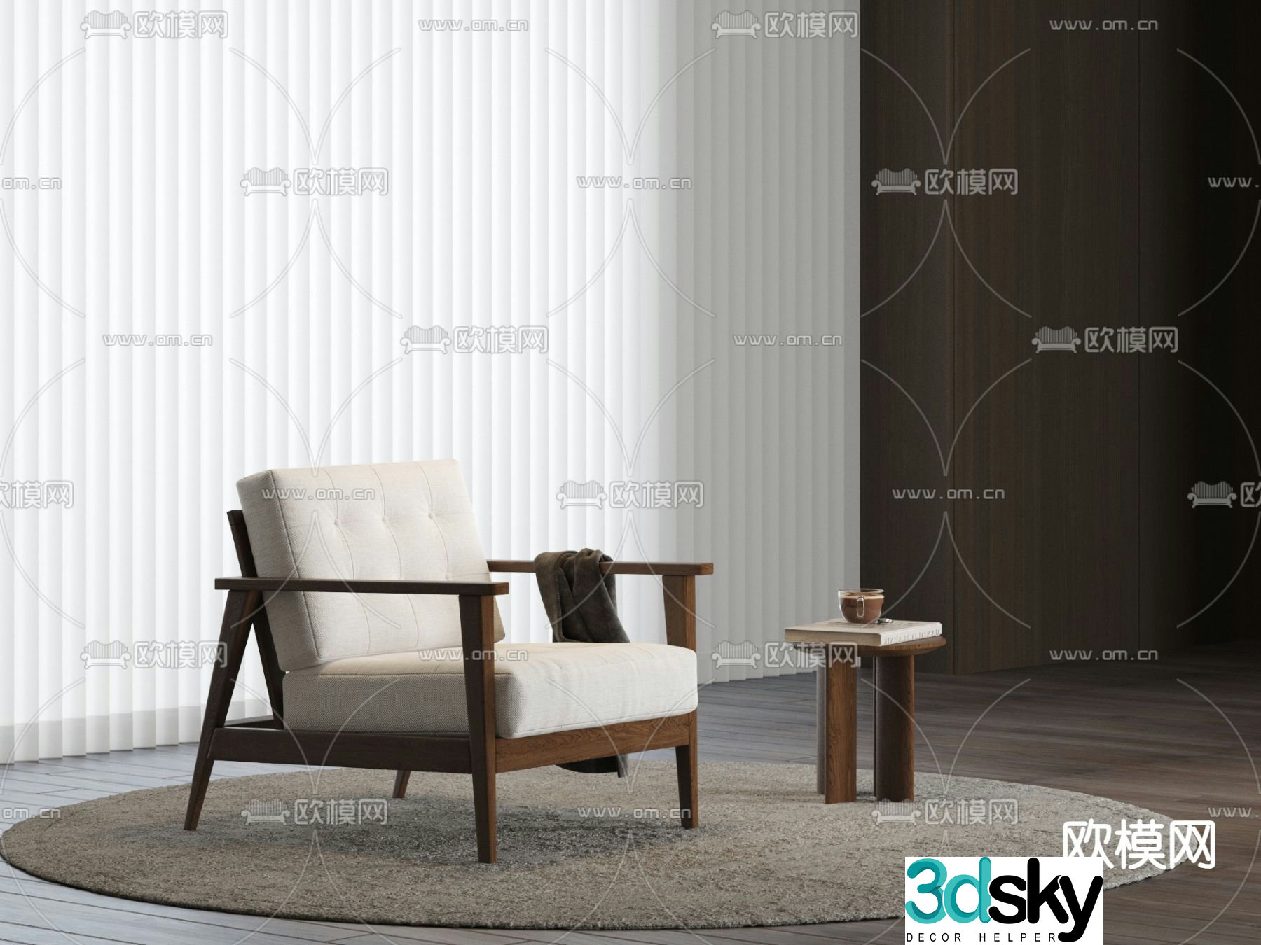 Medieval style single chair 3d model