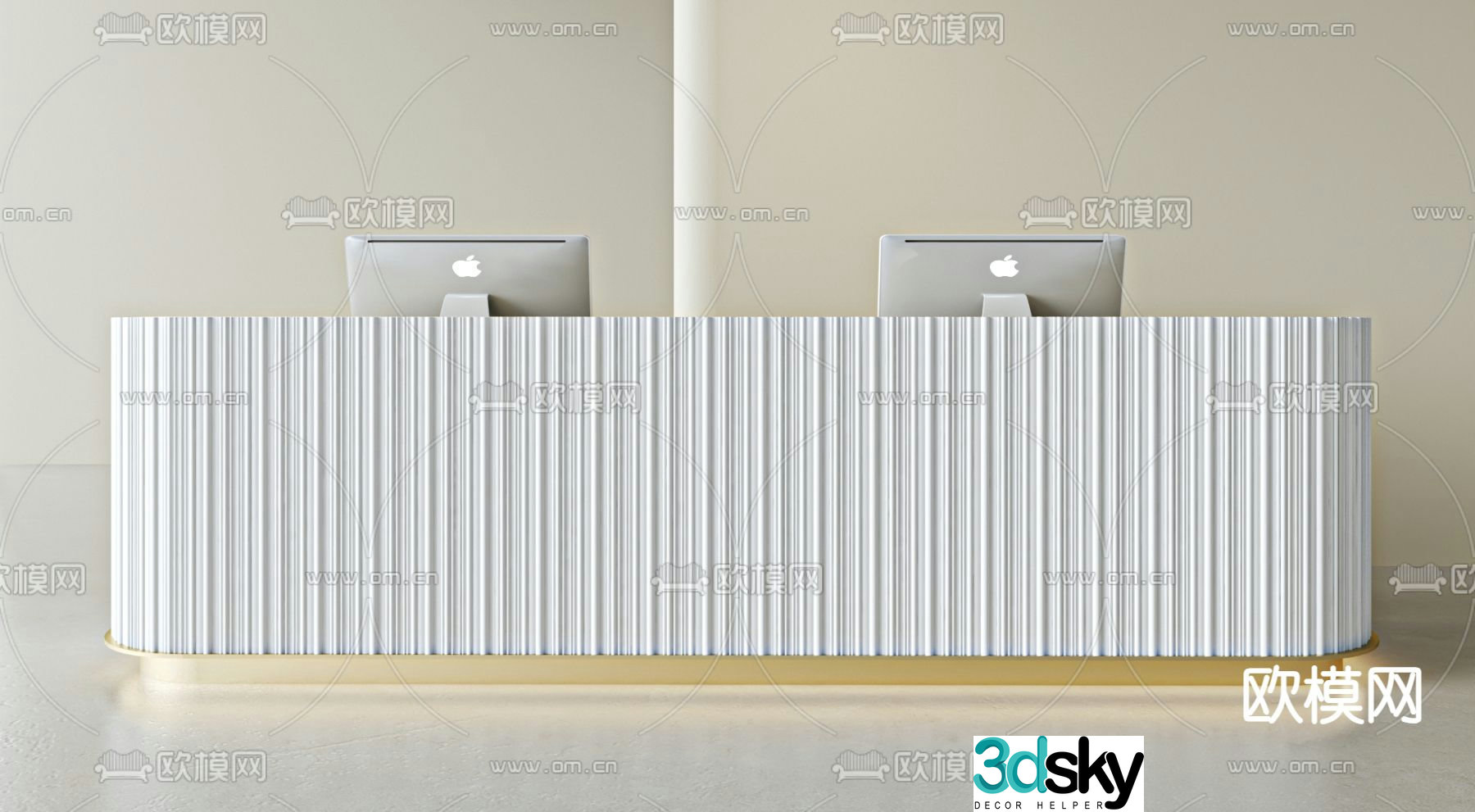 Modern front desk reception desk service desk 3d model