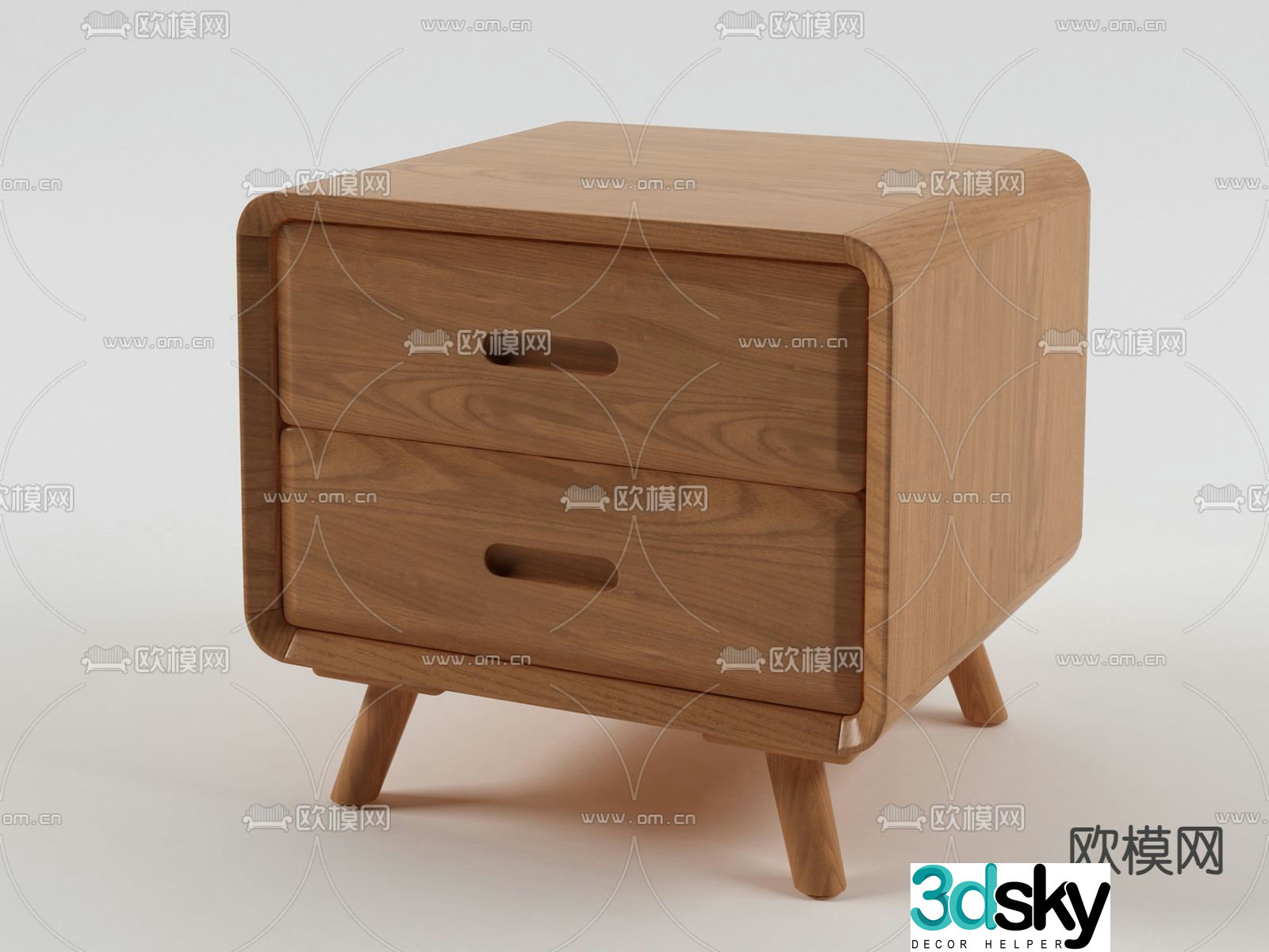 Nordic bedside table 3d model