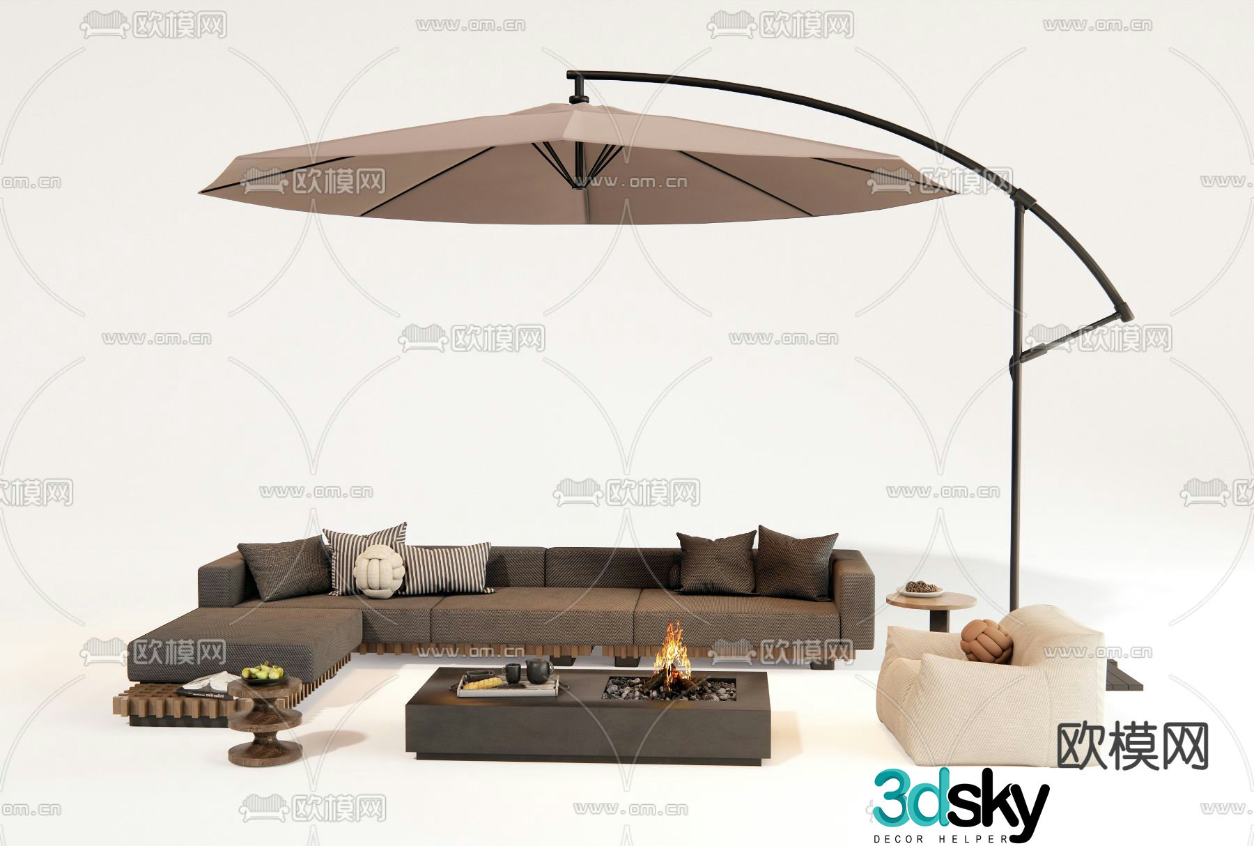 Outdoor sofa patio sofa 3d model