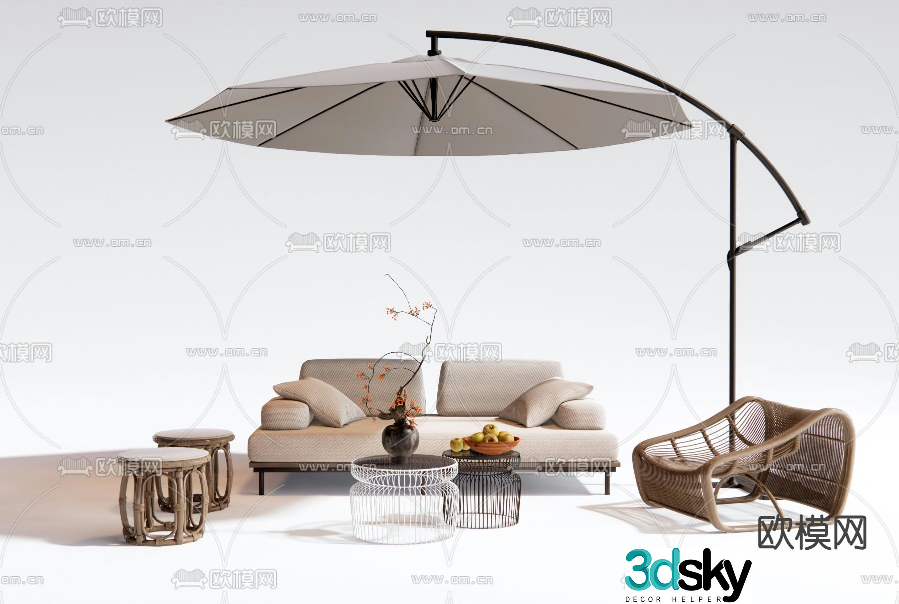 Modern outdoor sofa 3d model