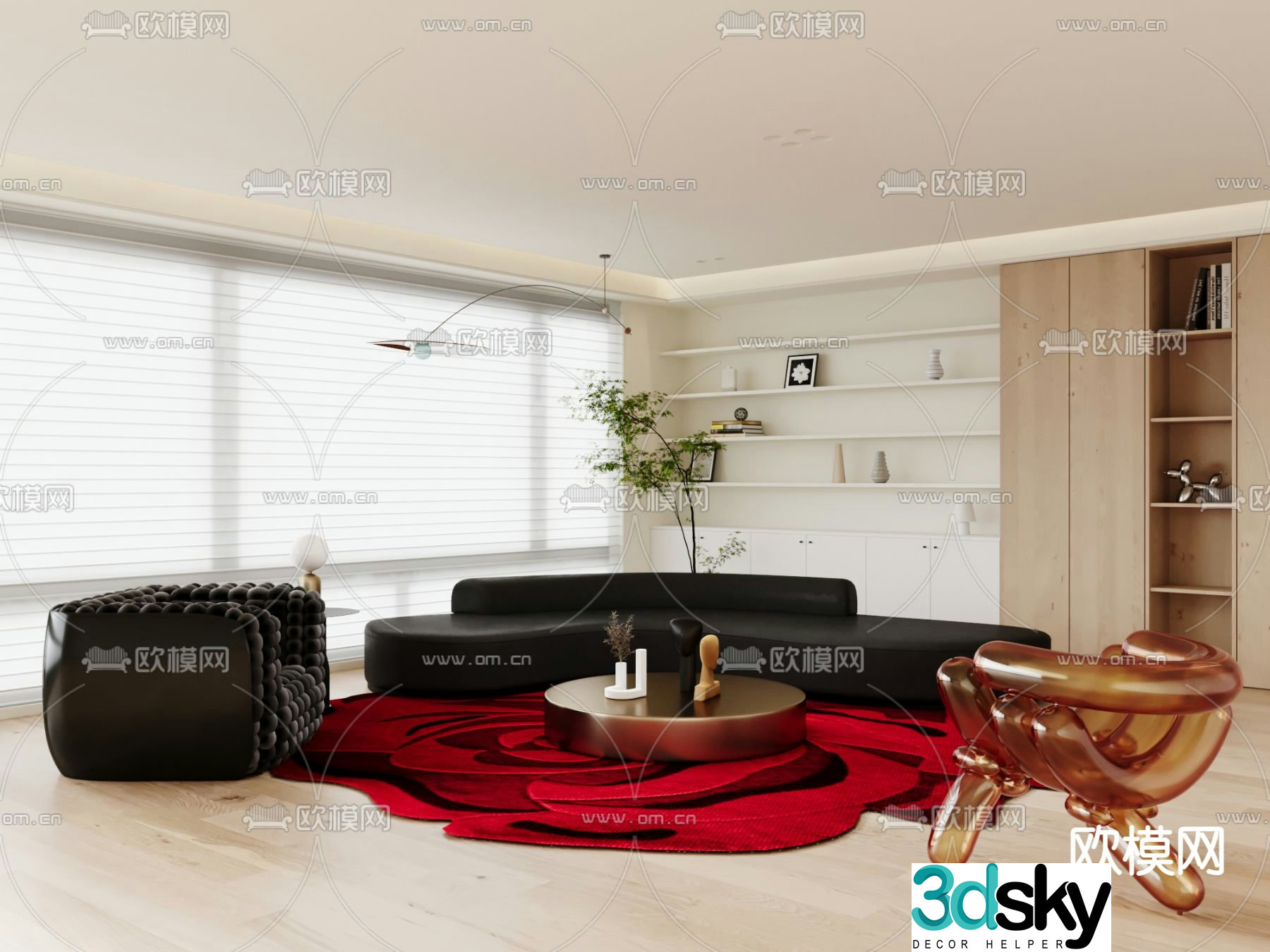 Modern sectional sofa 3d model