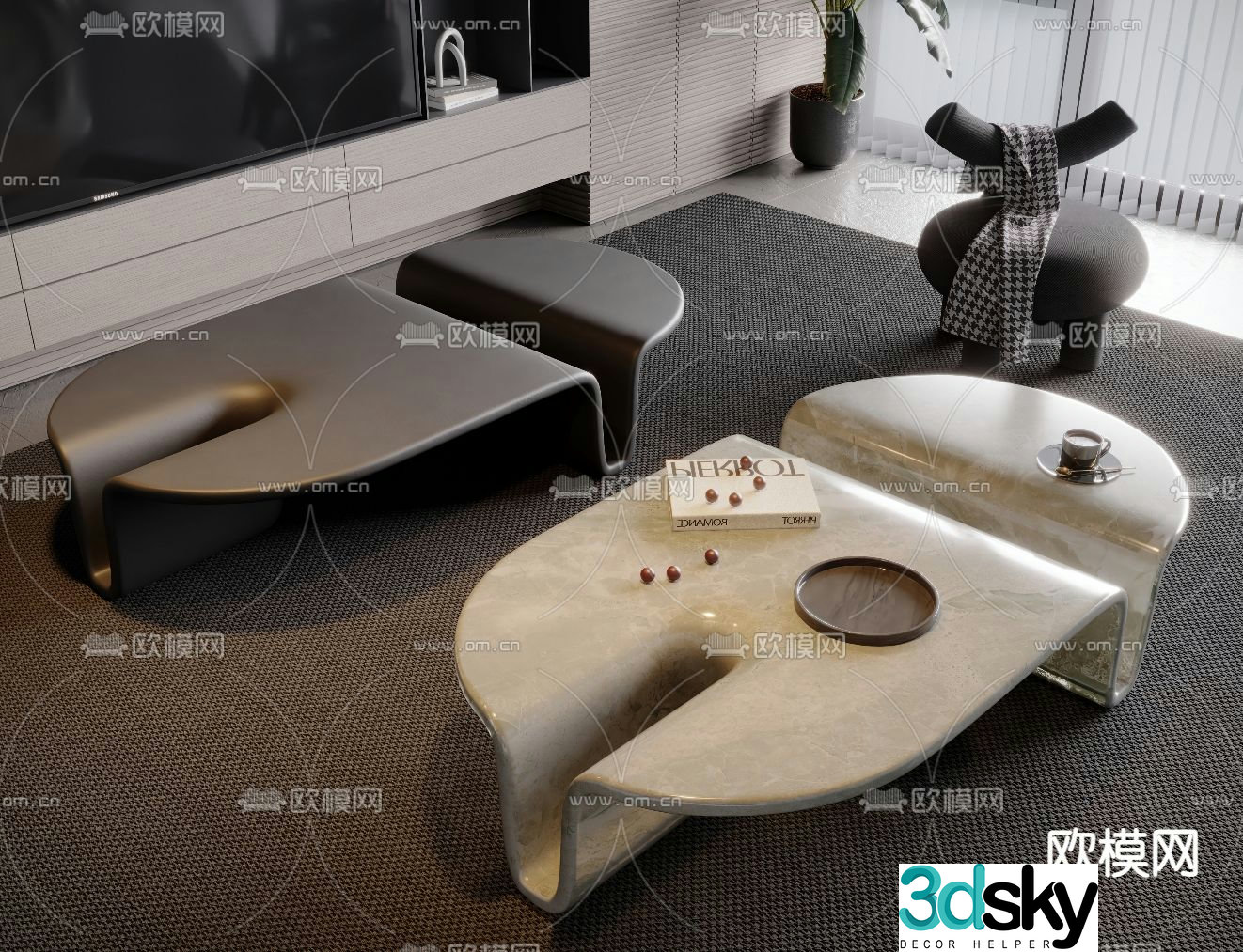 Special shaped coffee table 3d model