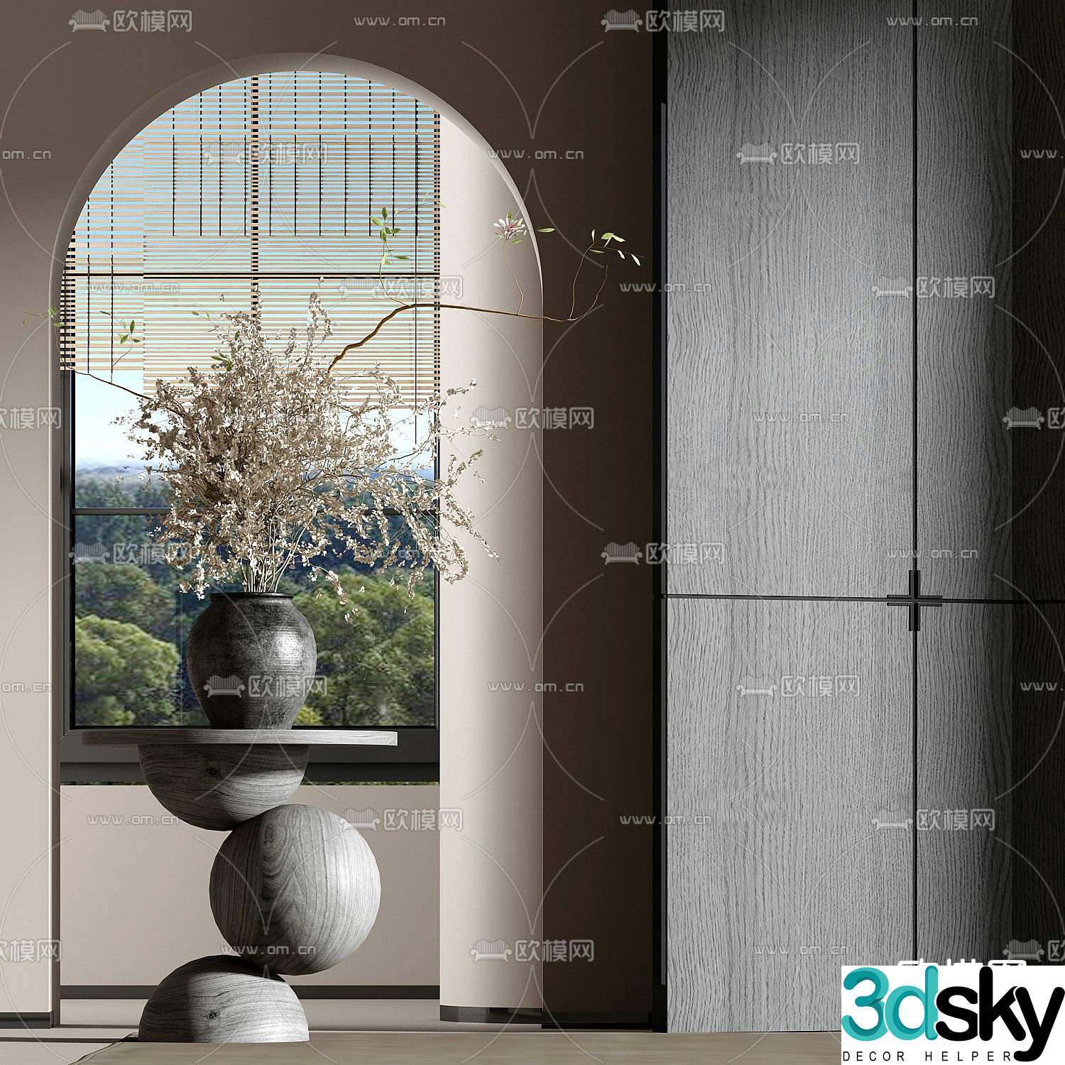 New Chinese style corner table round table side table table table 3D model