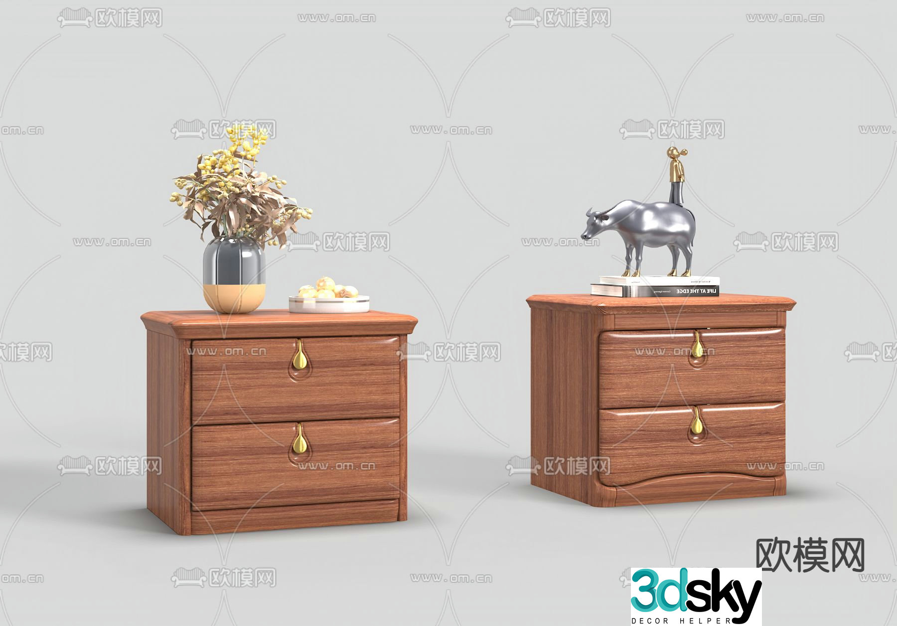 wabi-sabi bedside table 3d model
