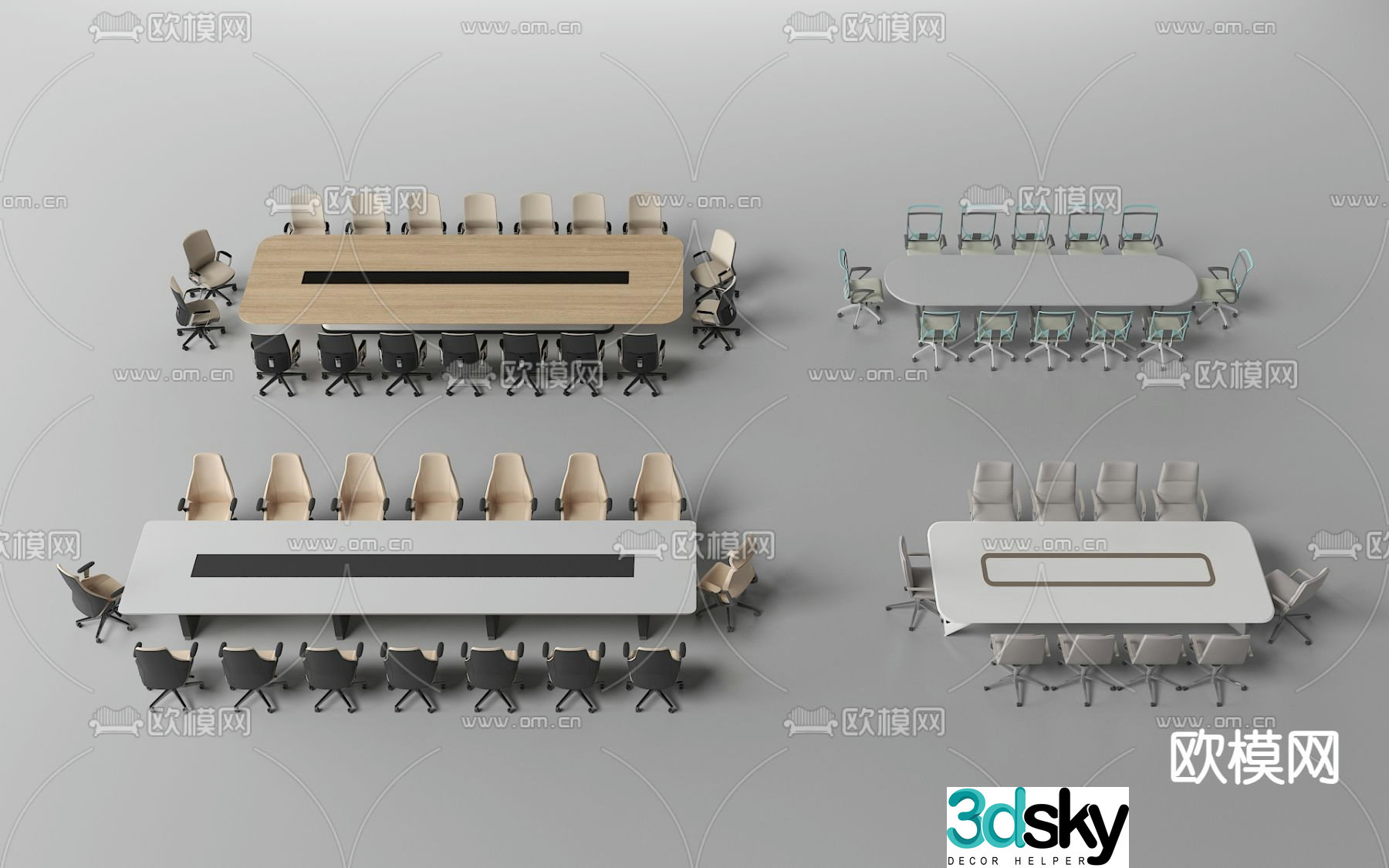 Conference tables and chairs conference table 3d model