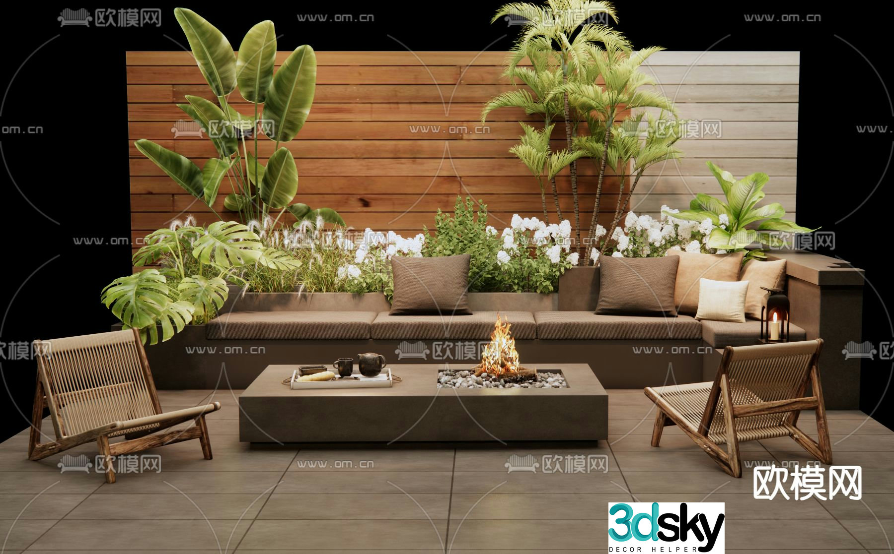 Outdoor sofa patio sofa 3d model