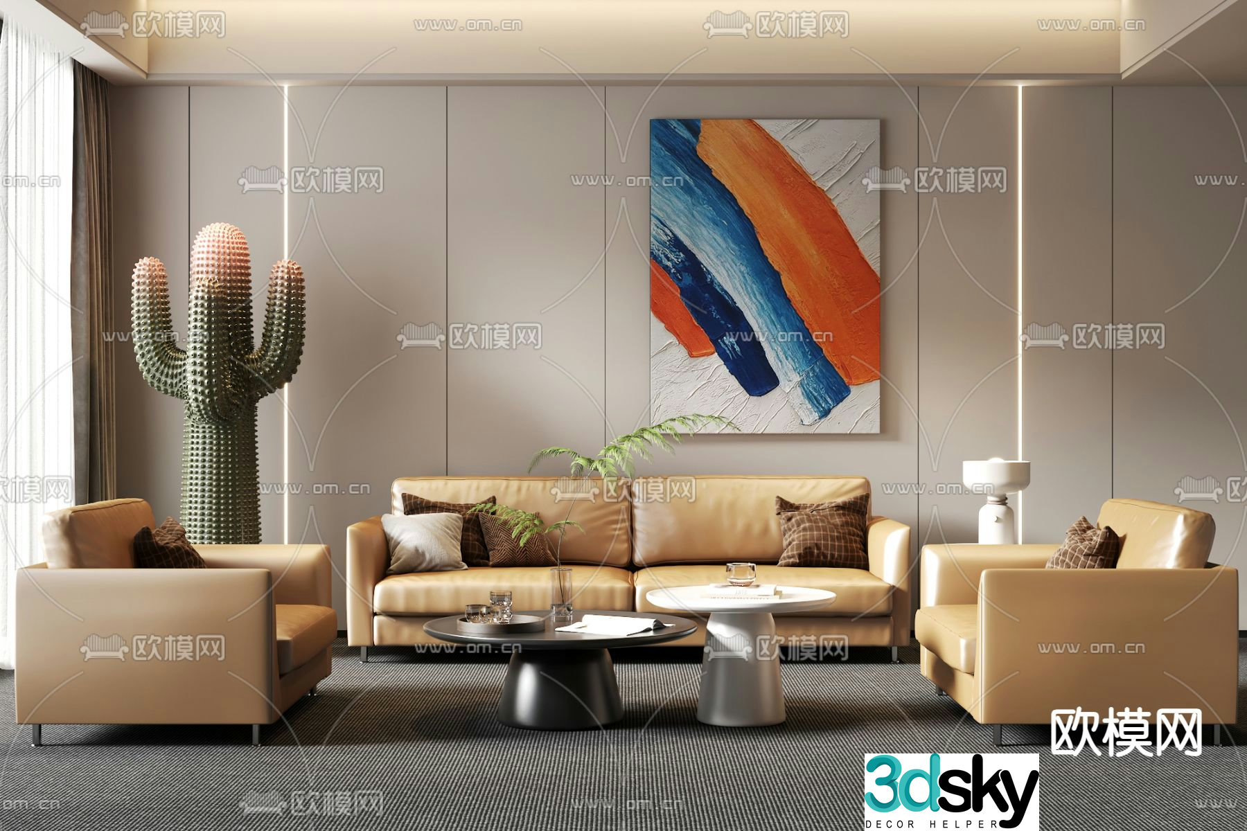 Office sofa modular sofa 3d model