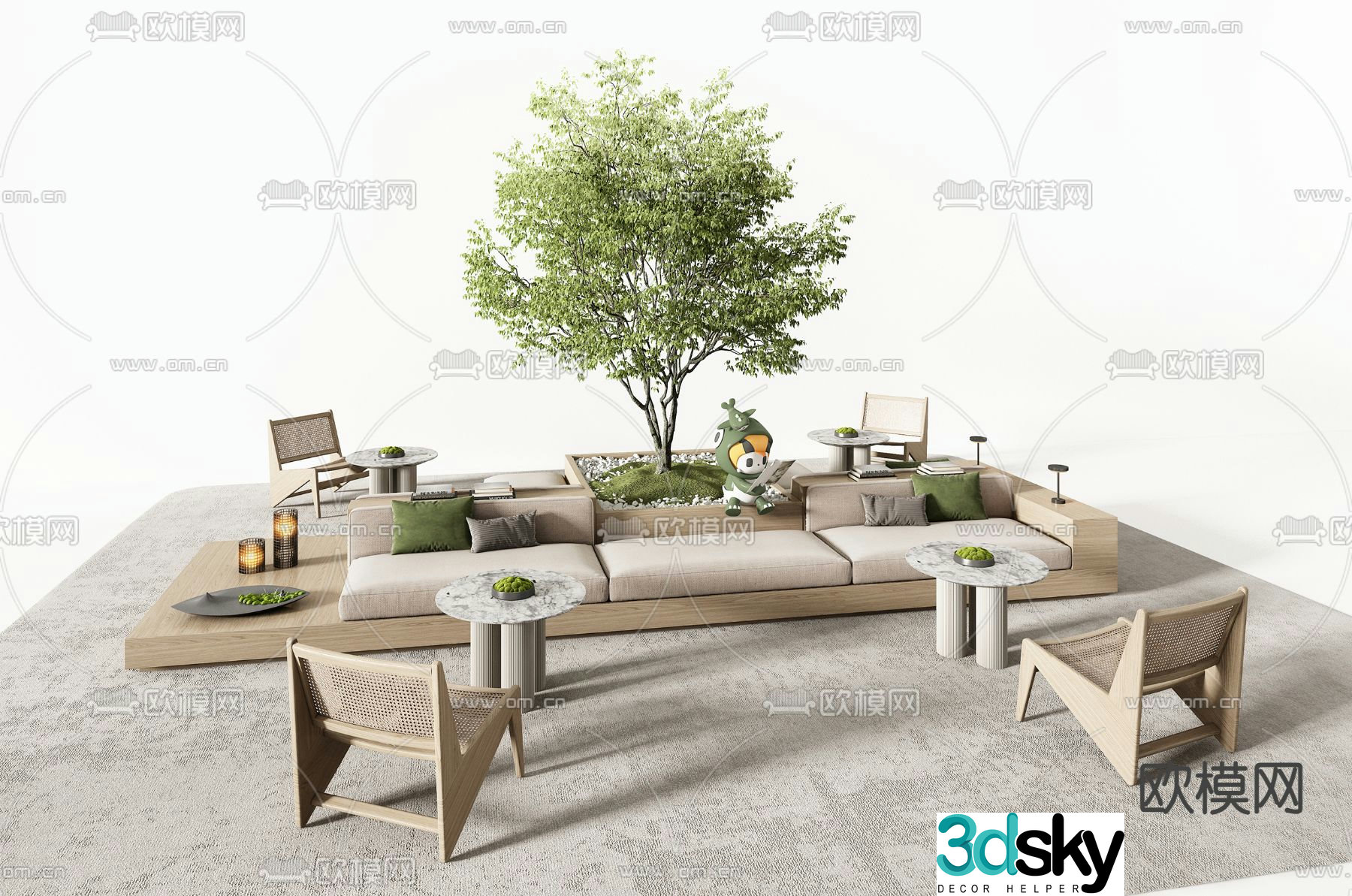 Lobby sofa office sofa booth sofa 3d model