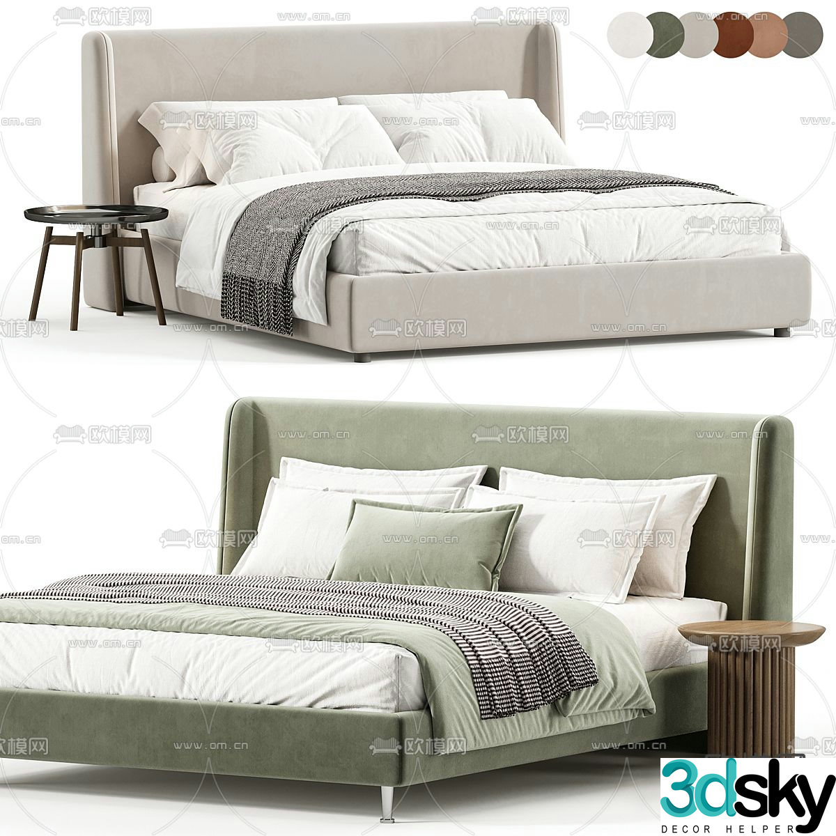 Descrizione double bed 3d model