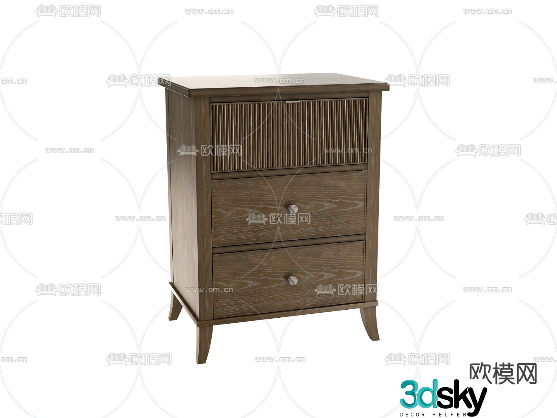 New Chinese style bedside table 3d model