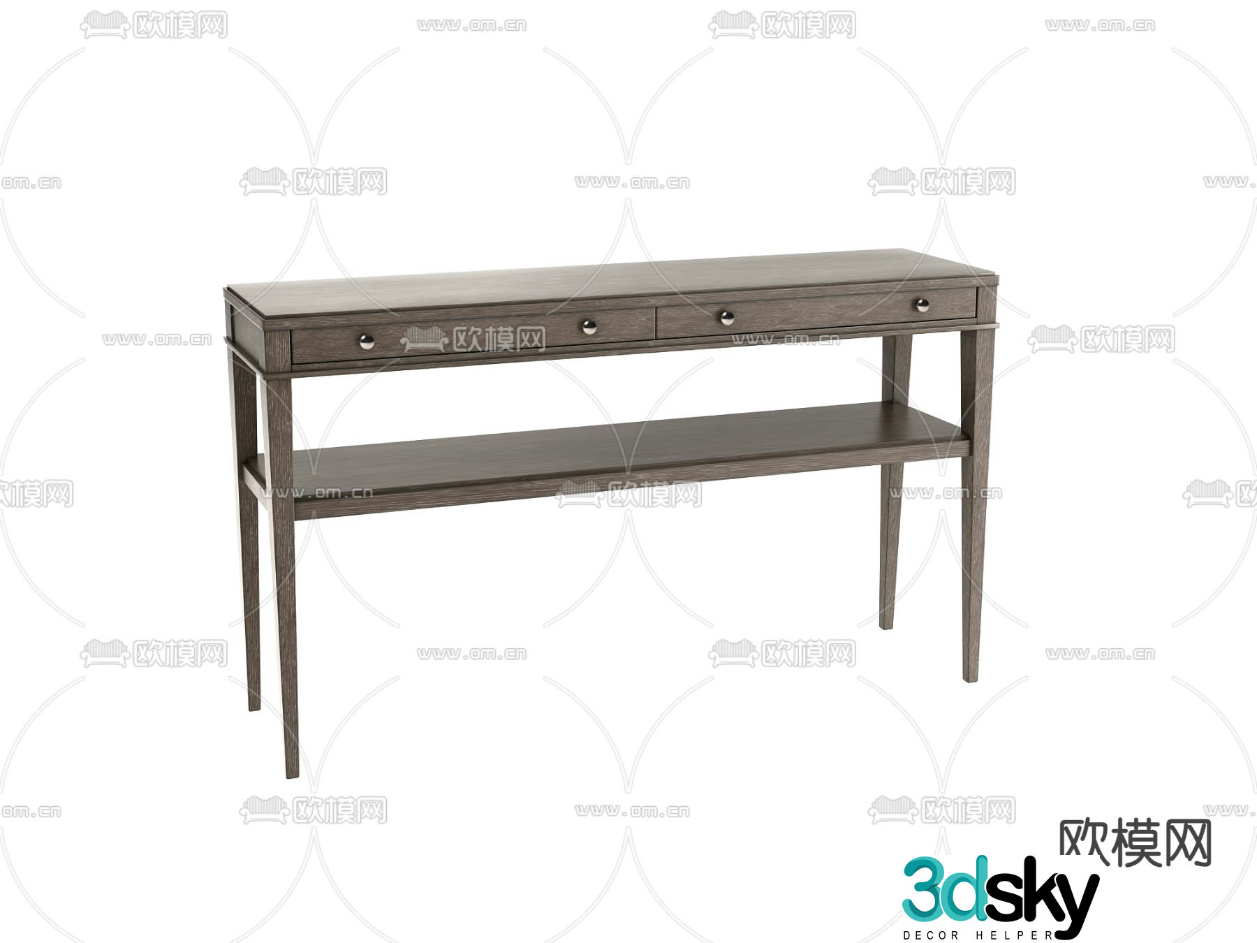 American style table end view table sofa back table 3d model