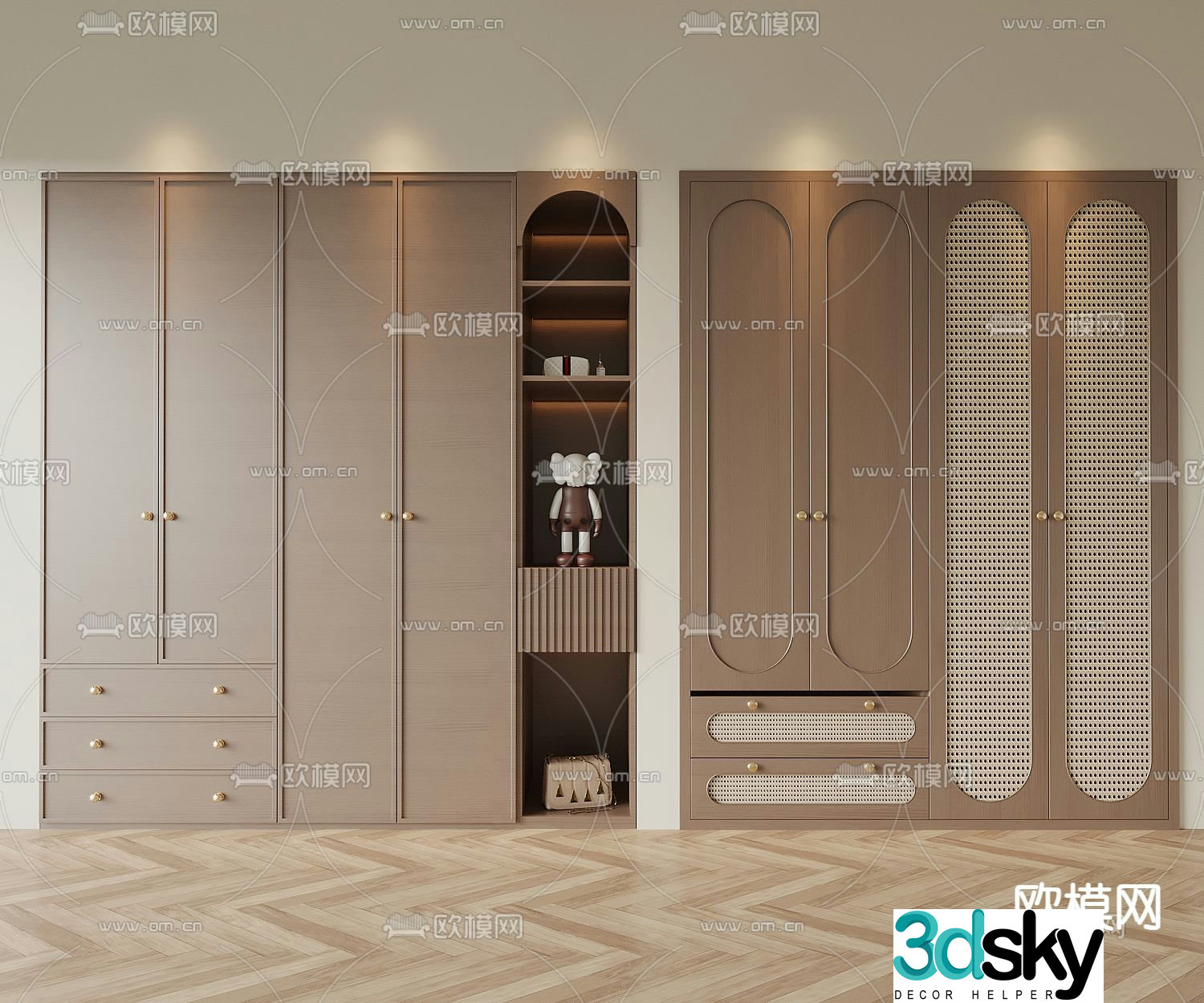 Medieval style wardrobe 3d model
