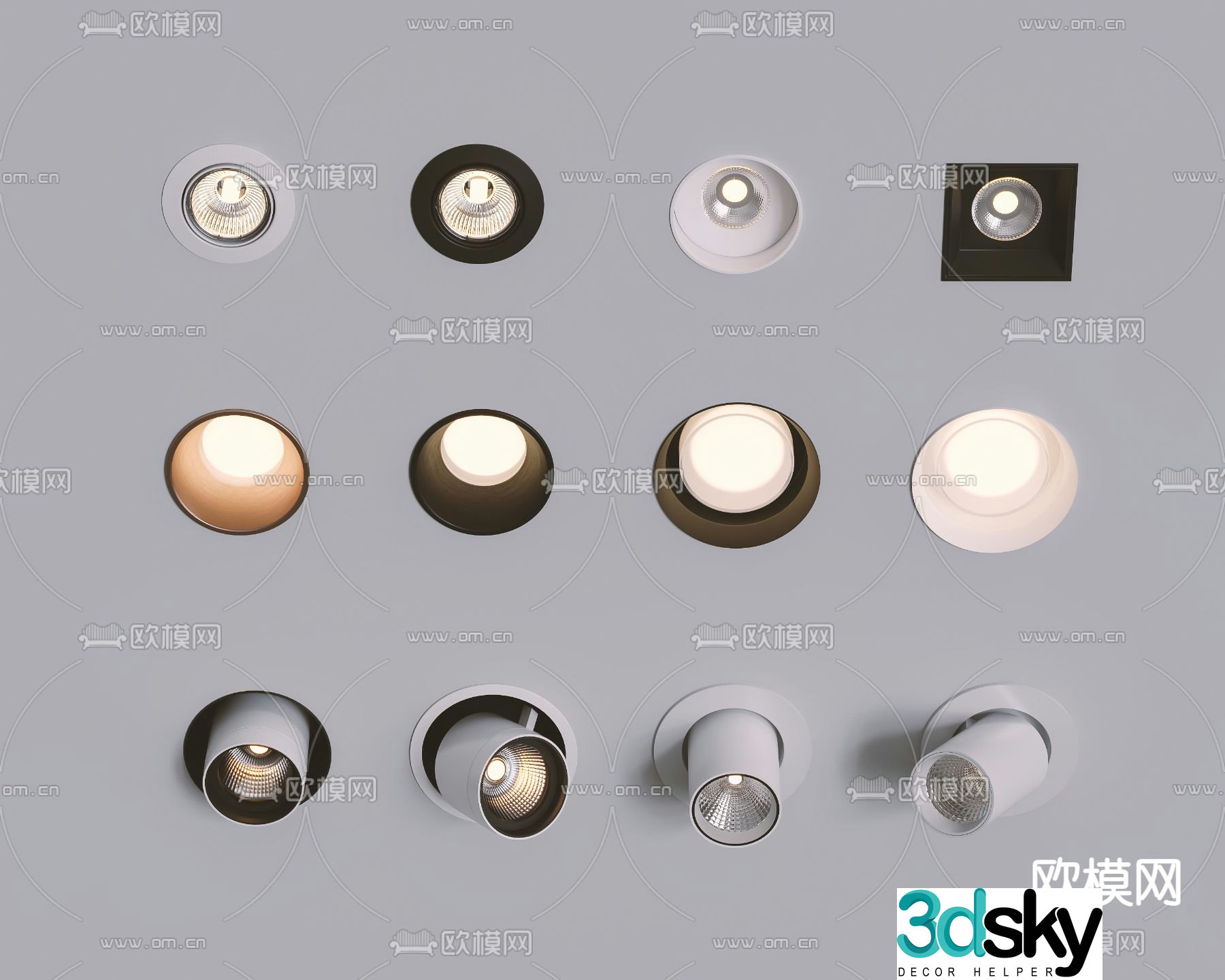 Downlight spotlight turn signal bull’s eye lamp 3d model