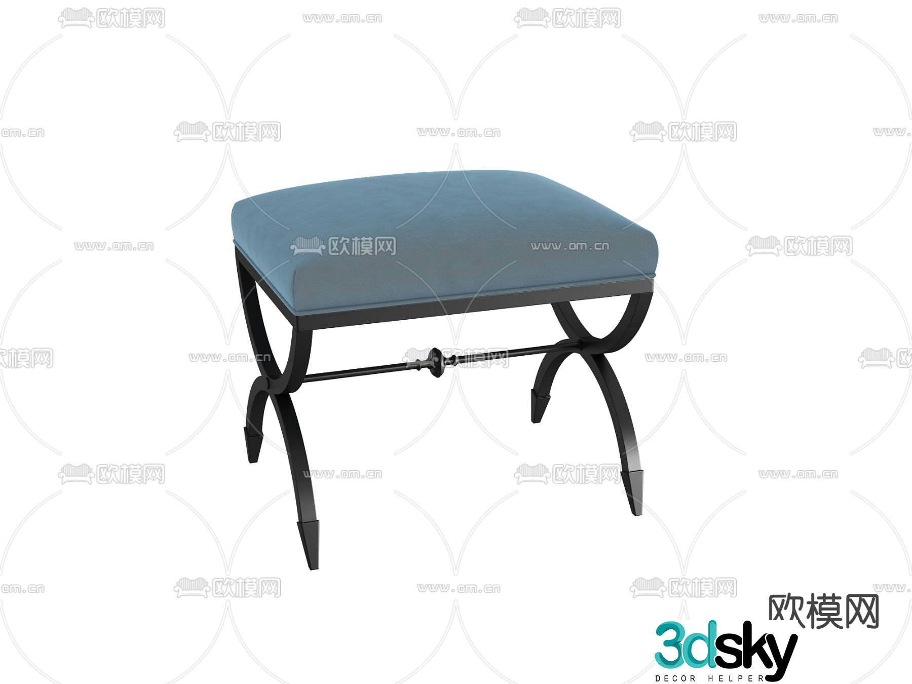 European makeup stool stool 3d model