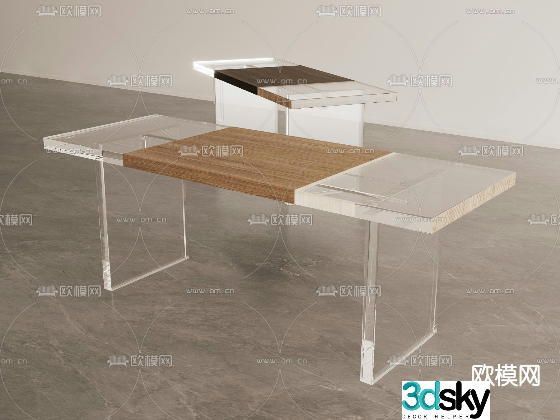 Acrylic desk 3d model