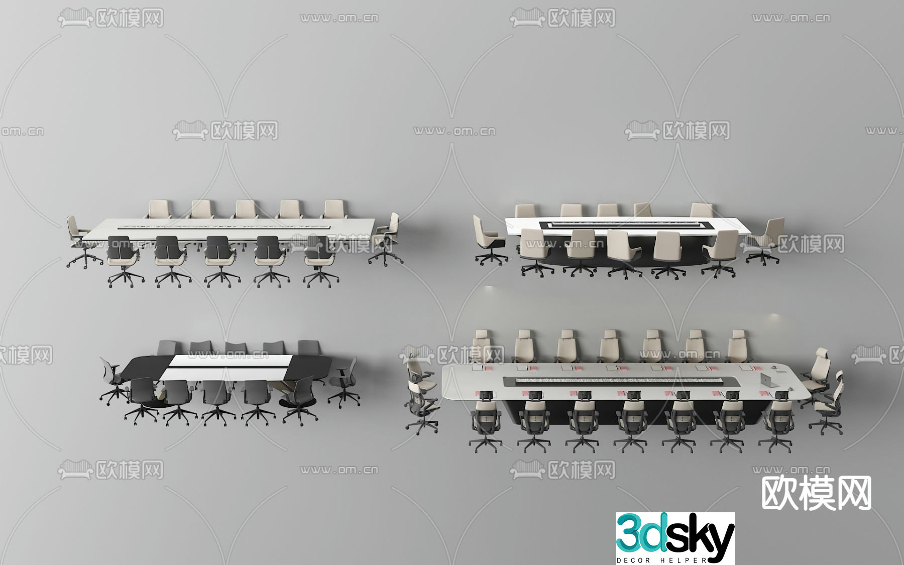 Conference tables and chairs conference table 3d model