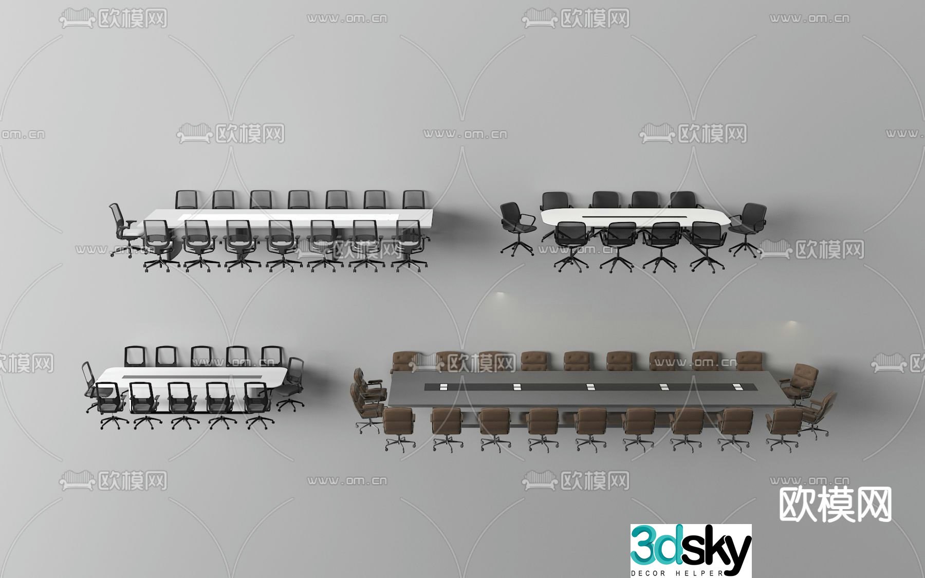 Conference tables and chairs conference table 3d model