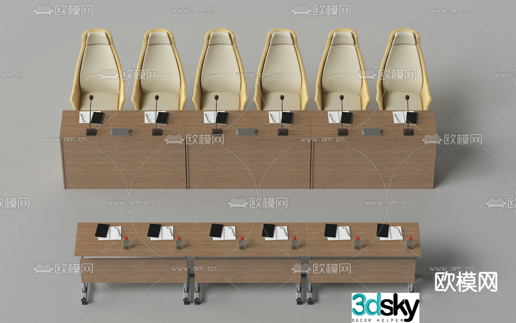 Conference table podium rostrum 3d model