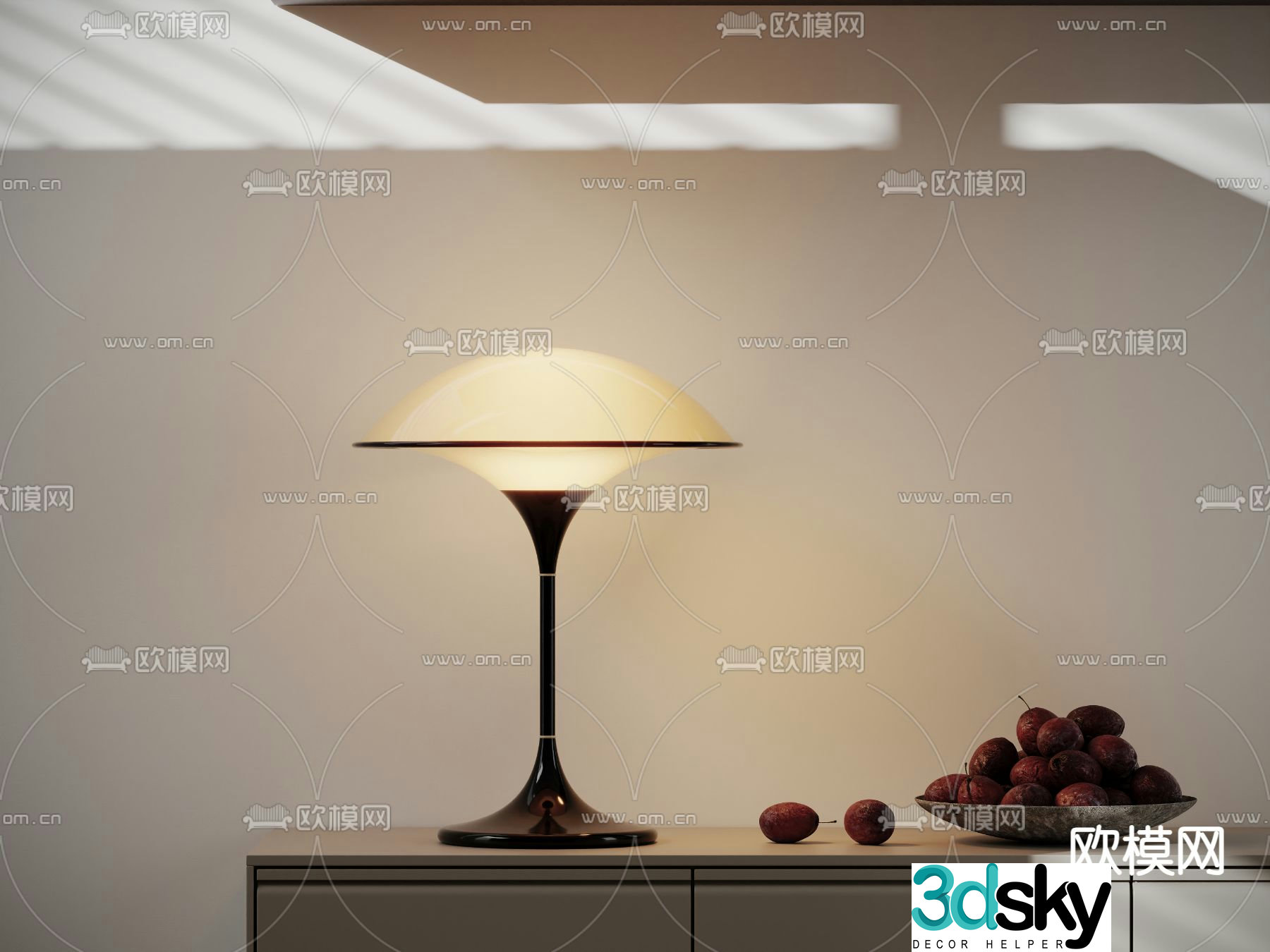 Medieval style desk lamp 3d model